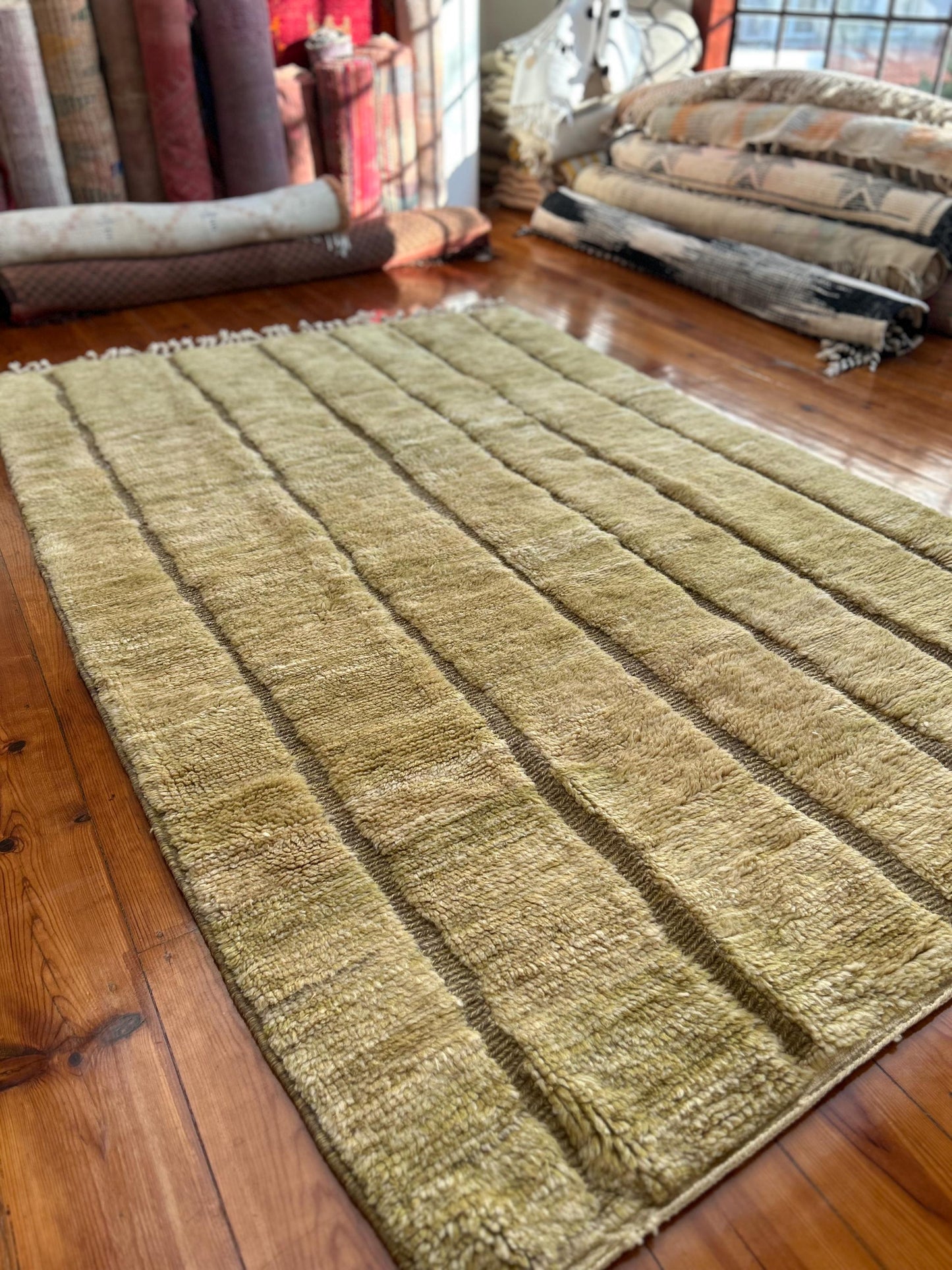 Green Beni Mrirt Moroccan Rug