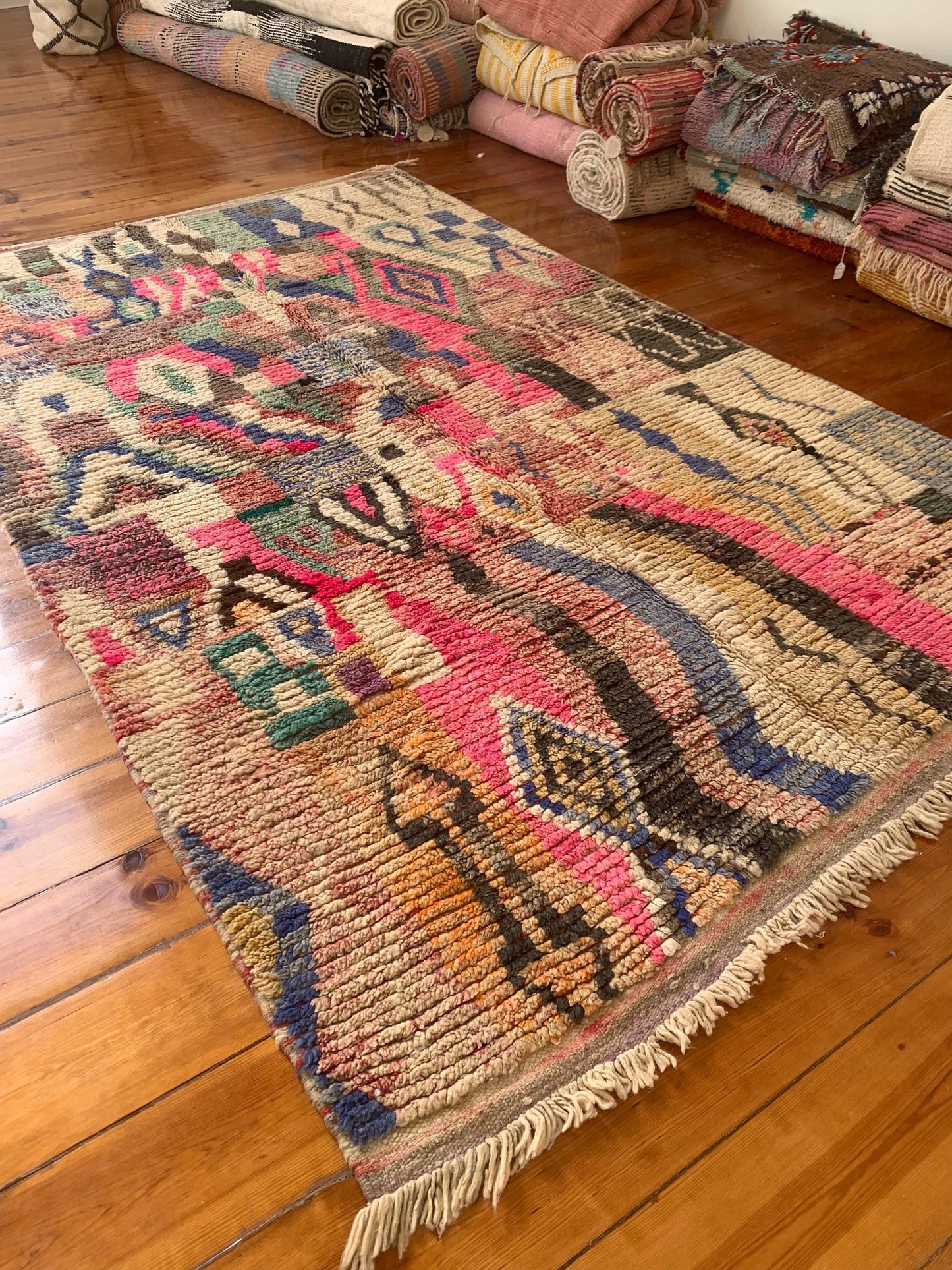 Multi-Coloured Boujad Rug; 283 x 174 cm