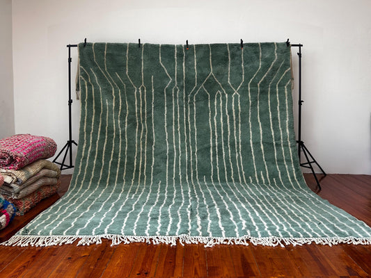 Green Beni Mrirt Moroccan Rug Berber Carpet Tapis