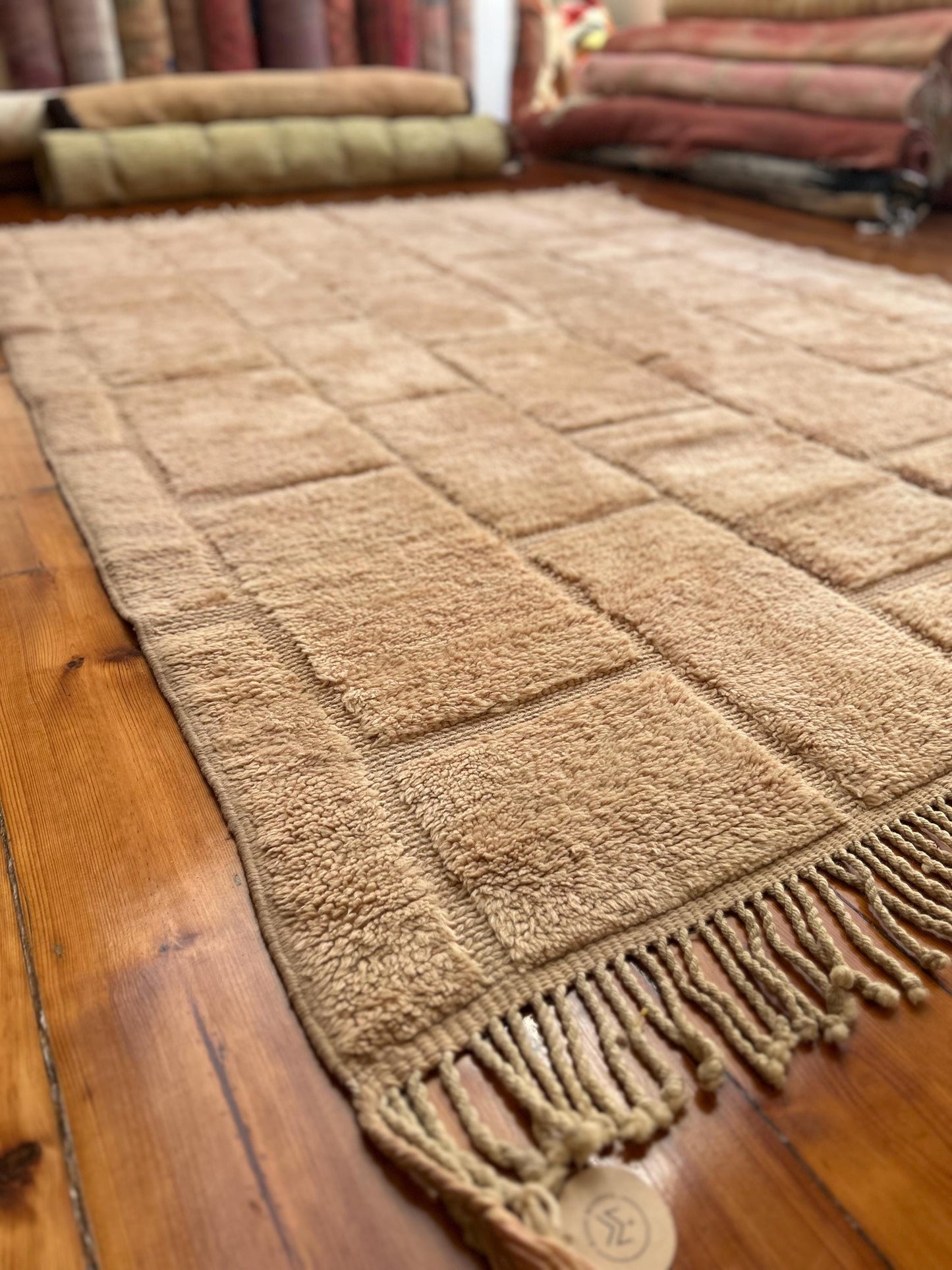 Pink Luxury Beni Mrirt Moroccan Rug; 210 x 286