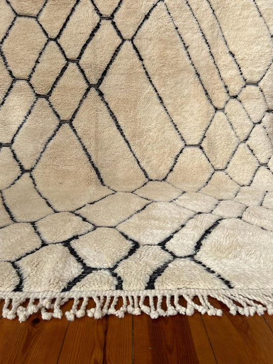 Luxury Cream Beni Mrirt Moroccan Rug