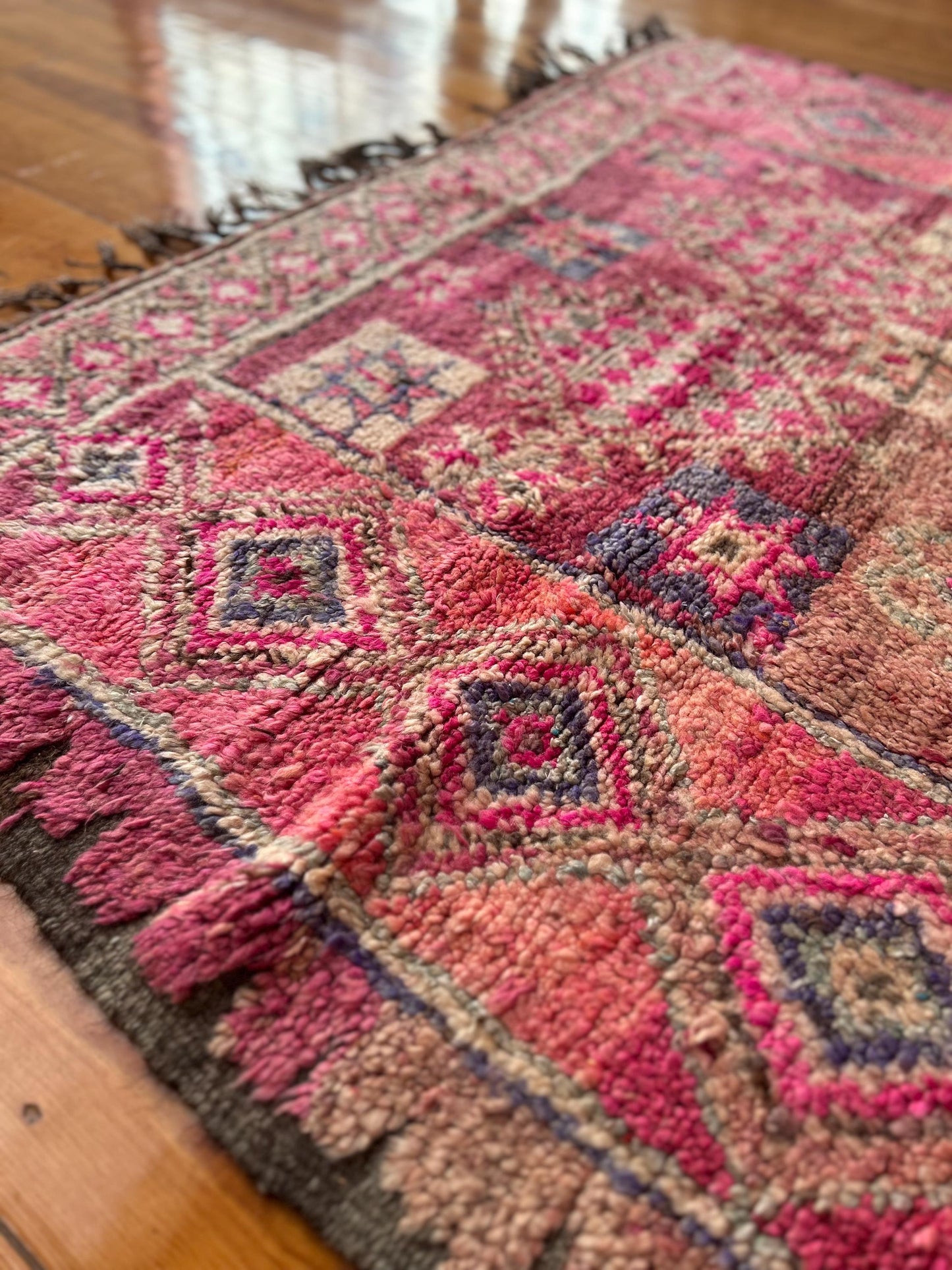Pink Beni Mguild Moroccan Rug