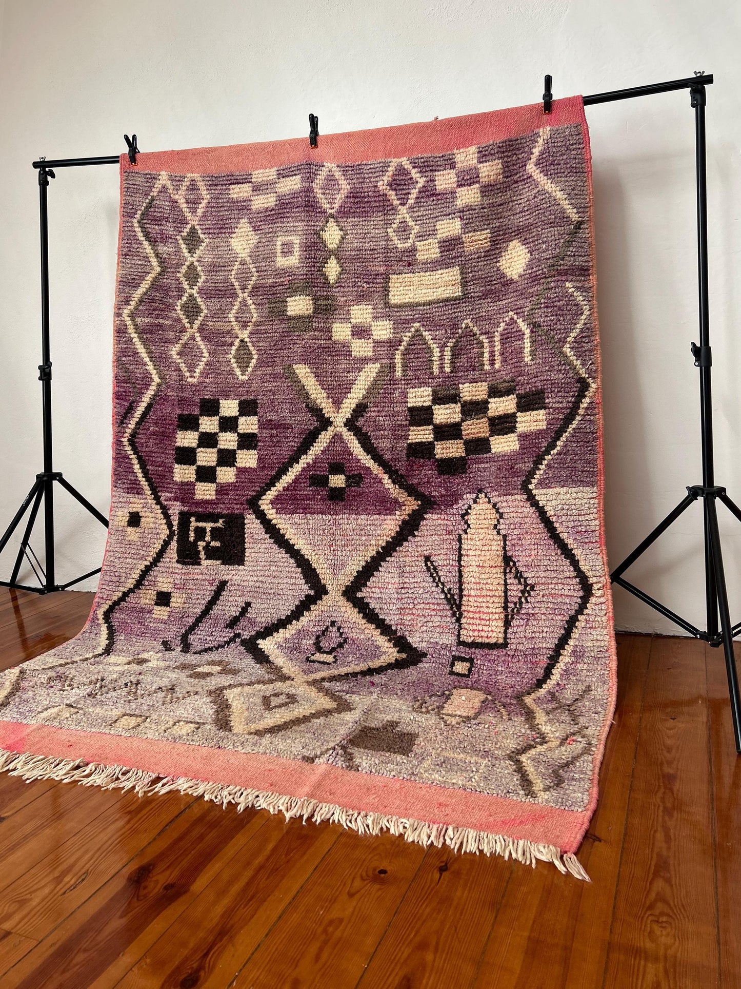 Purple Moroccan Boujad Rug; 245 x 165 cm