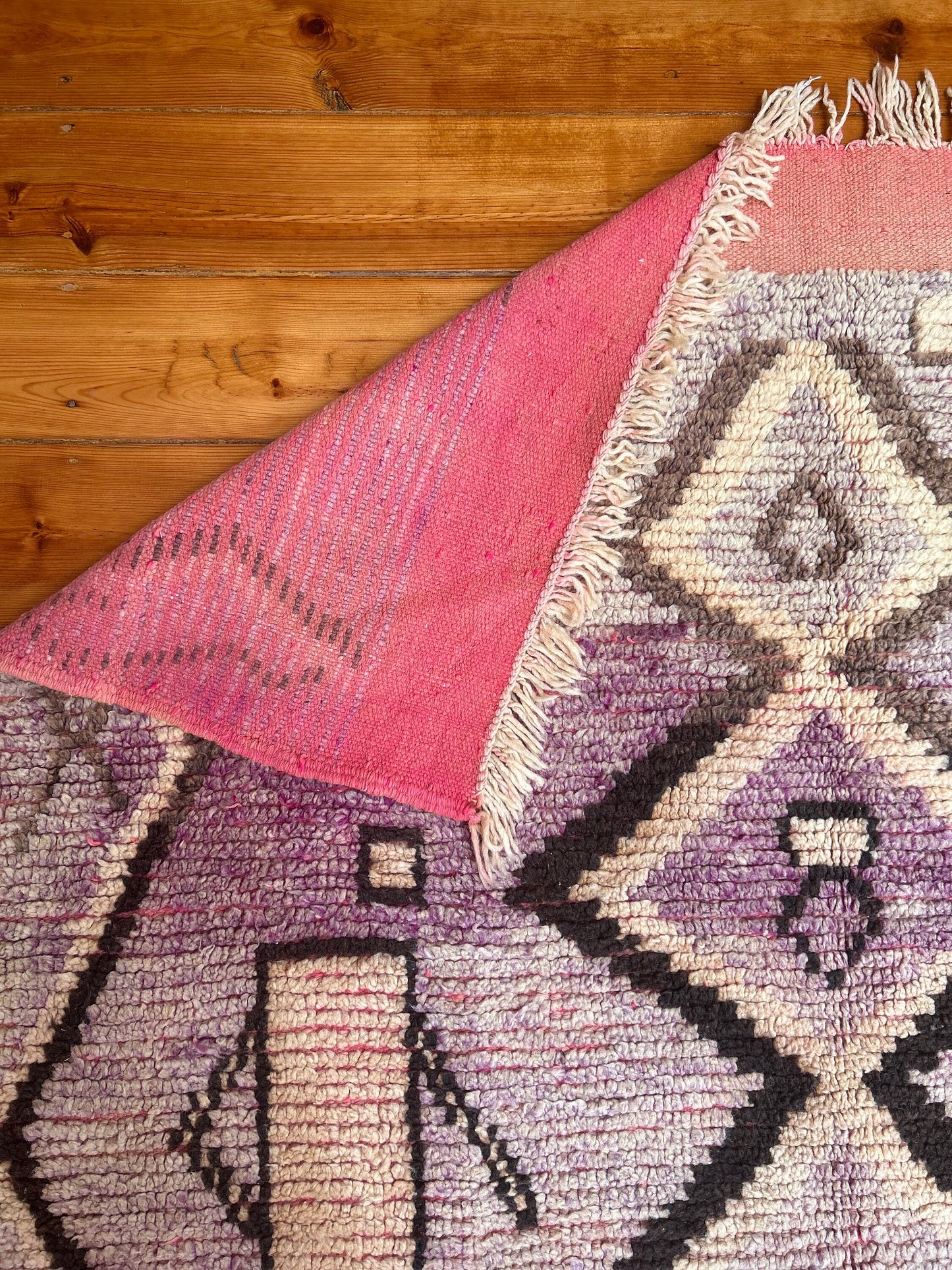 Purple Moroccan Boujad Rug; 245 x 165 cm