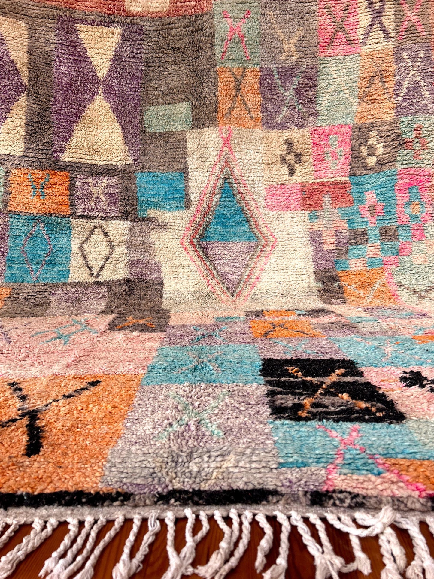 Multi-Coloured, Boujad Moroccan Handmade Rug; 300 x 200 cm (Berber Carpet)
