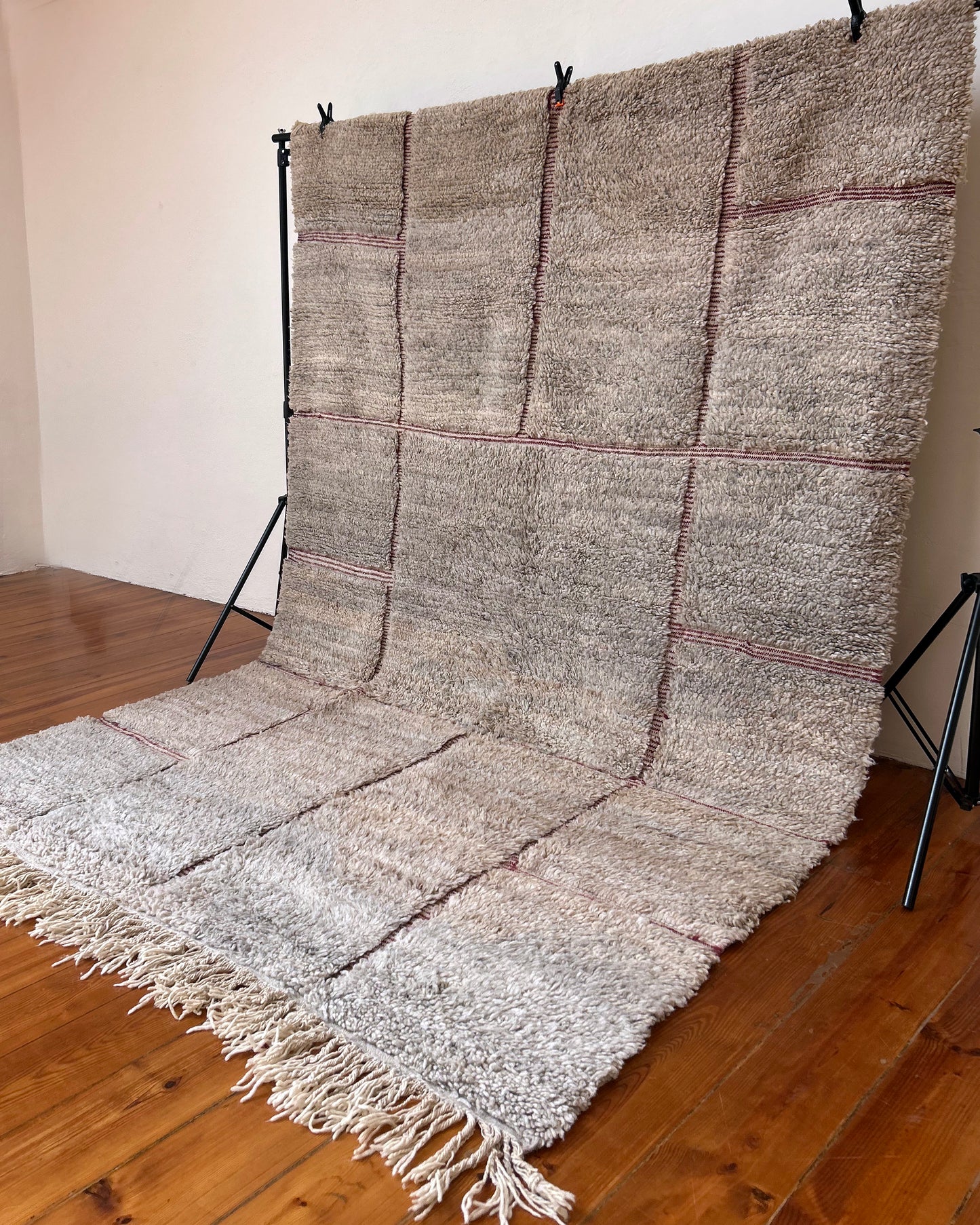 Grey Boujad Moroccan Rug; 300 x 200 cm (Handmade Berber Carpet)