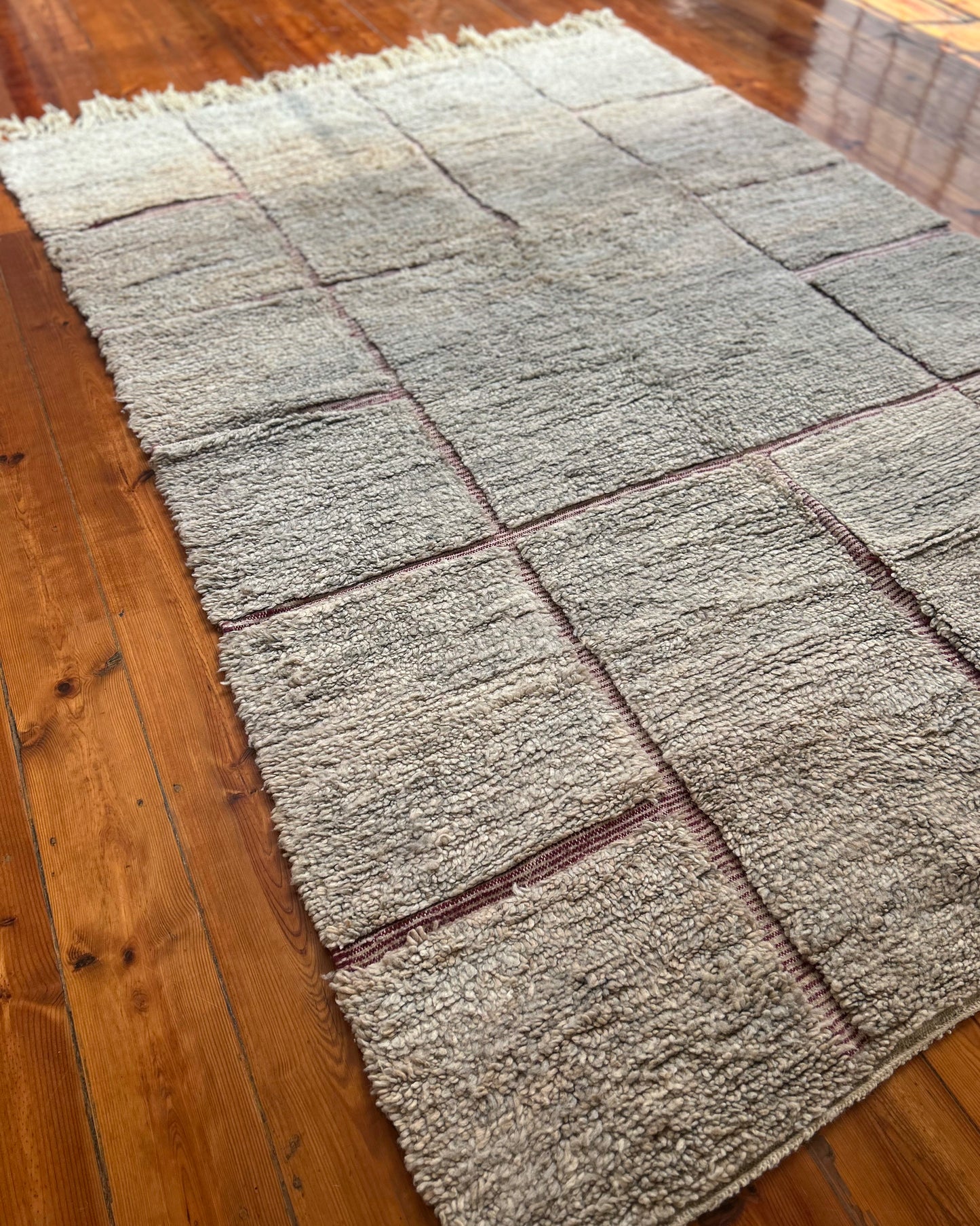 Grey Boujad Moroccan Rug; 300 x 200 cm (Handmade Berber Carpet)