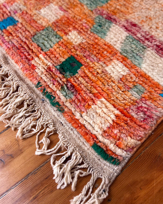 Multi-Coloured Boujad Moroccan Rug; 300 x 200 cm (Berber Handmade Carpet)
