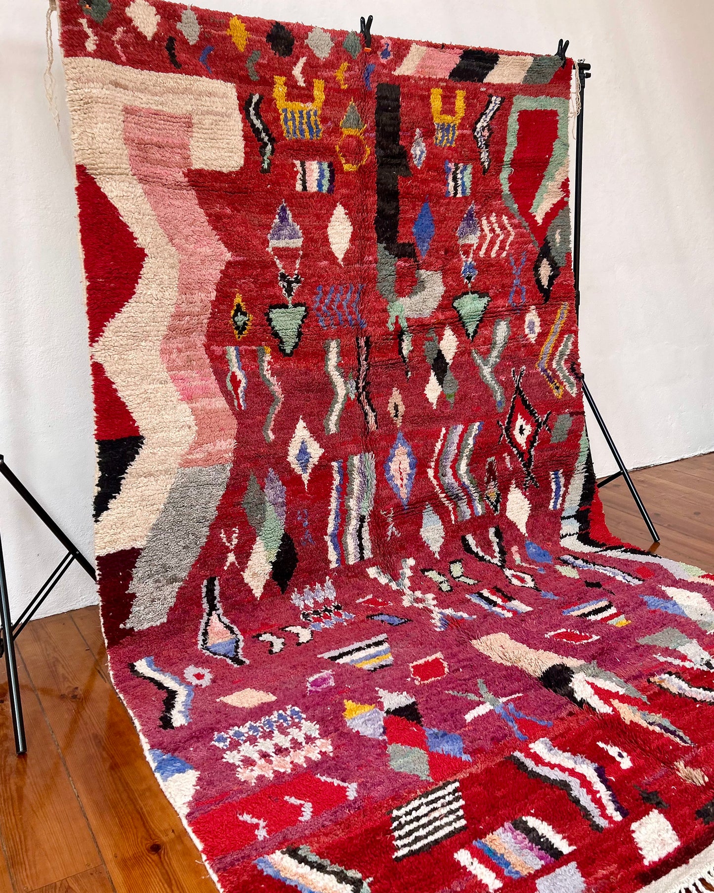 Red Boujad Moroccan Rug; 320 x 200 cm (Handmade Berber Carpet)