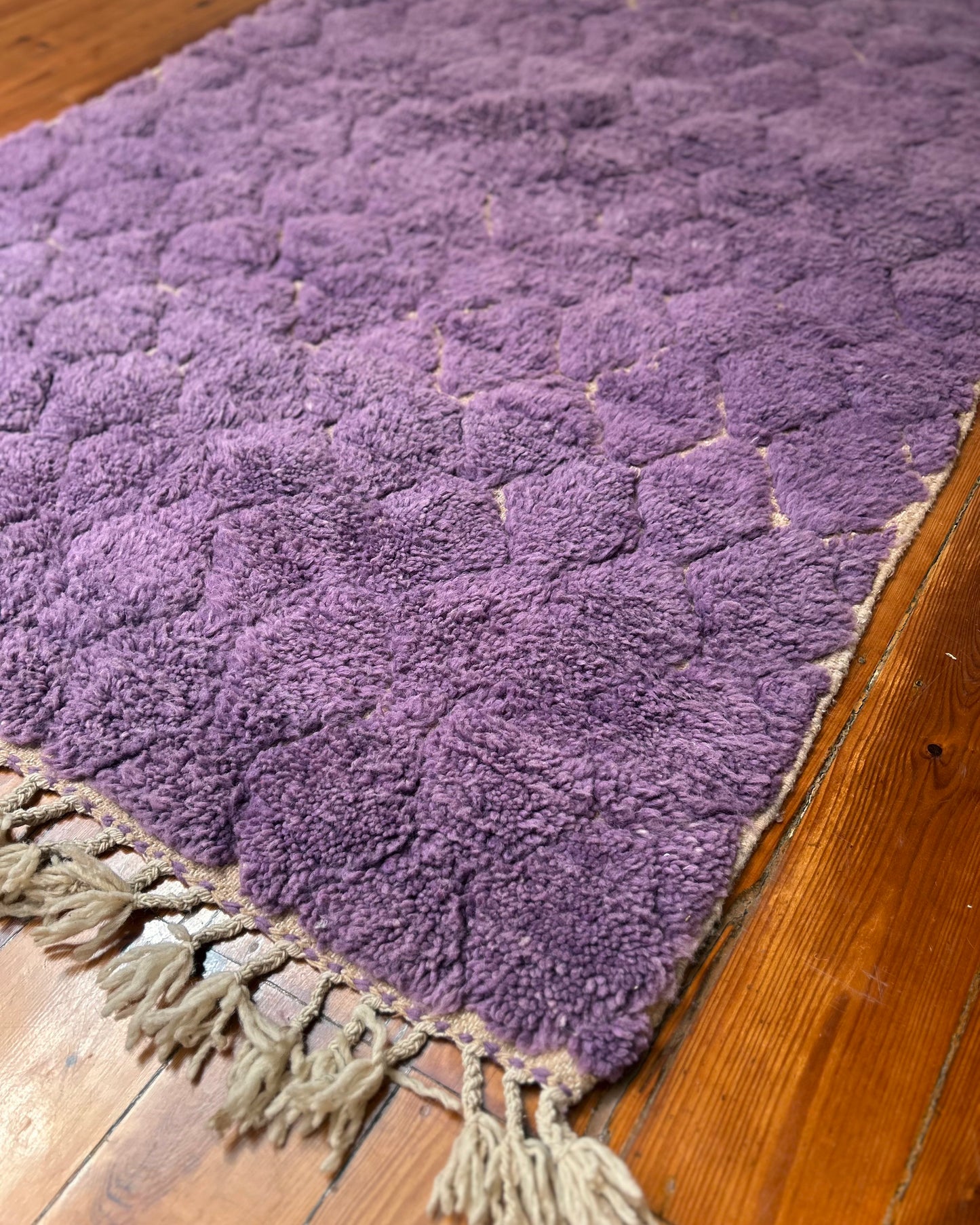 Purple Moroccan Boujad Rug; 250 x 150 cm (Berber Handmade Carpet)