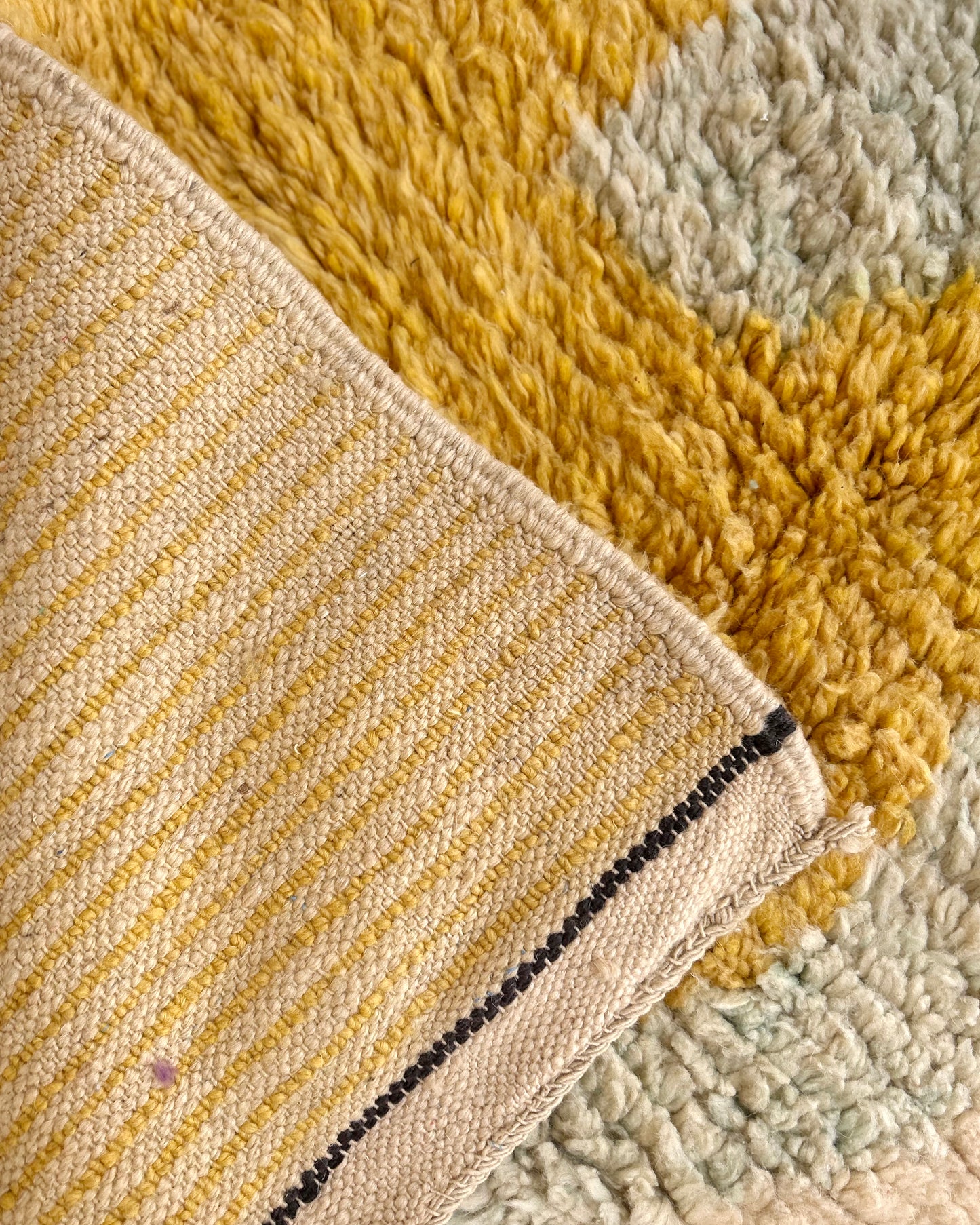 Pink & Yellow Moroccan Rug; 300 x 243 cm (Handmade Berber Carpet)