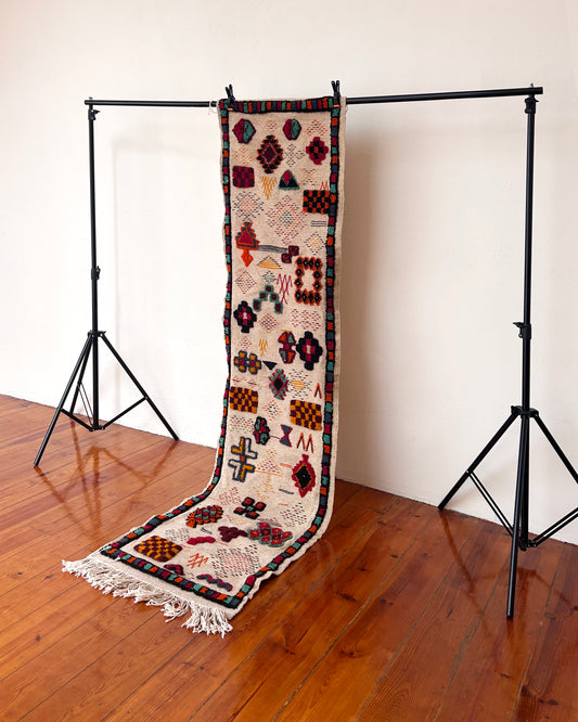 Taznakht Flat-Weave Moroccan Runner; 255 x 61 cm (Berber Carpet)
