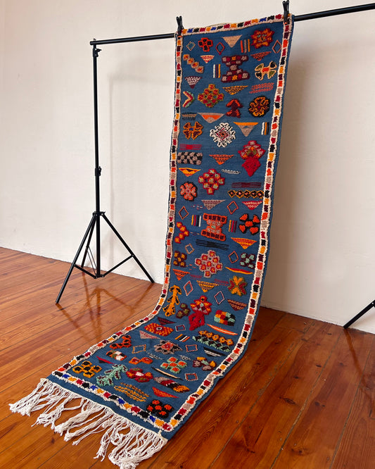 Taznakht Flat-Weave Runner; 265x 73 cm (Moroccan Berber Carpet)