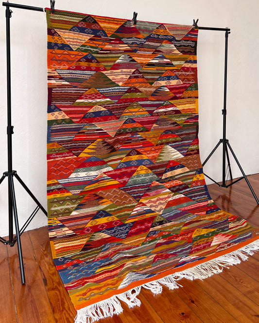 Taznakht Flat-Weave Rug; 244 x 155 cm (Moroccan Berber Carpet)