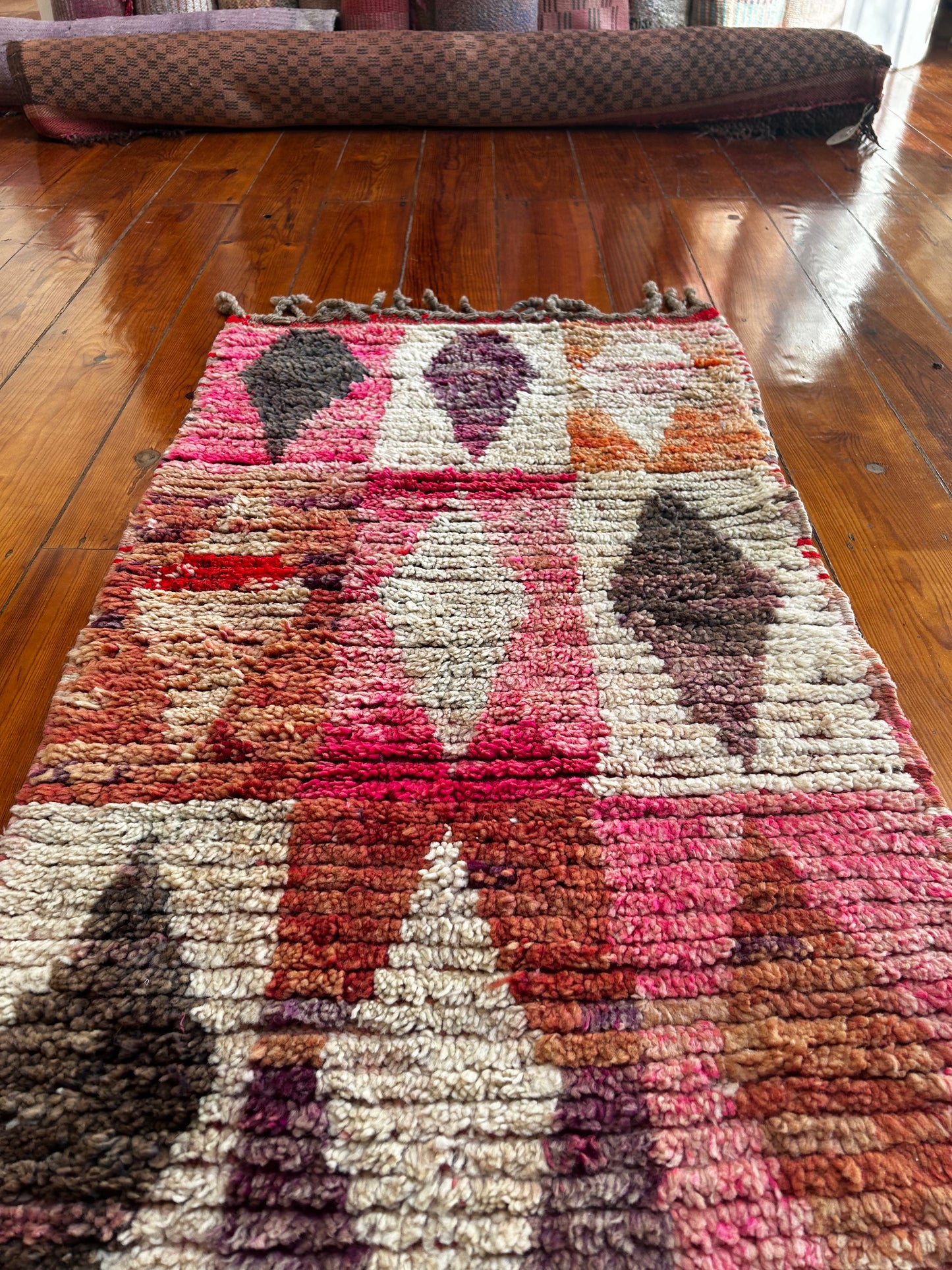 Multi Coloured Diamond Boujad Runner; 350 x 70 cm