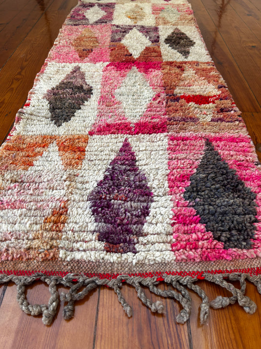 Multi Coloured Diamond Boujad Runner; 350 x 70 cm