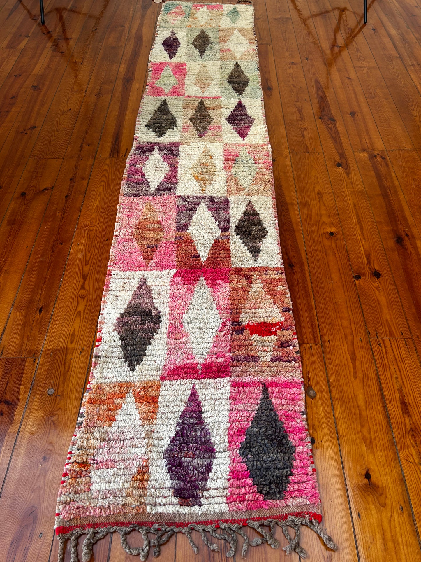 Multi Coloured Diamond Boujad Runner; 350 x 70 cm