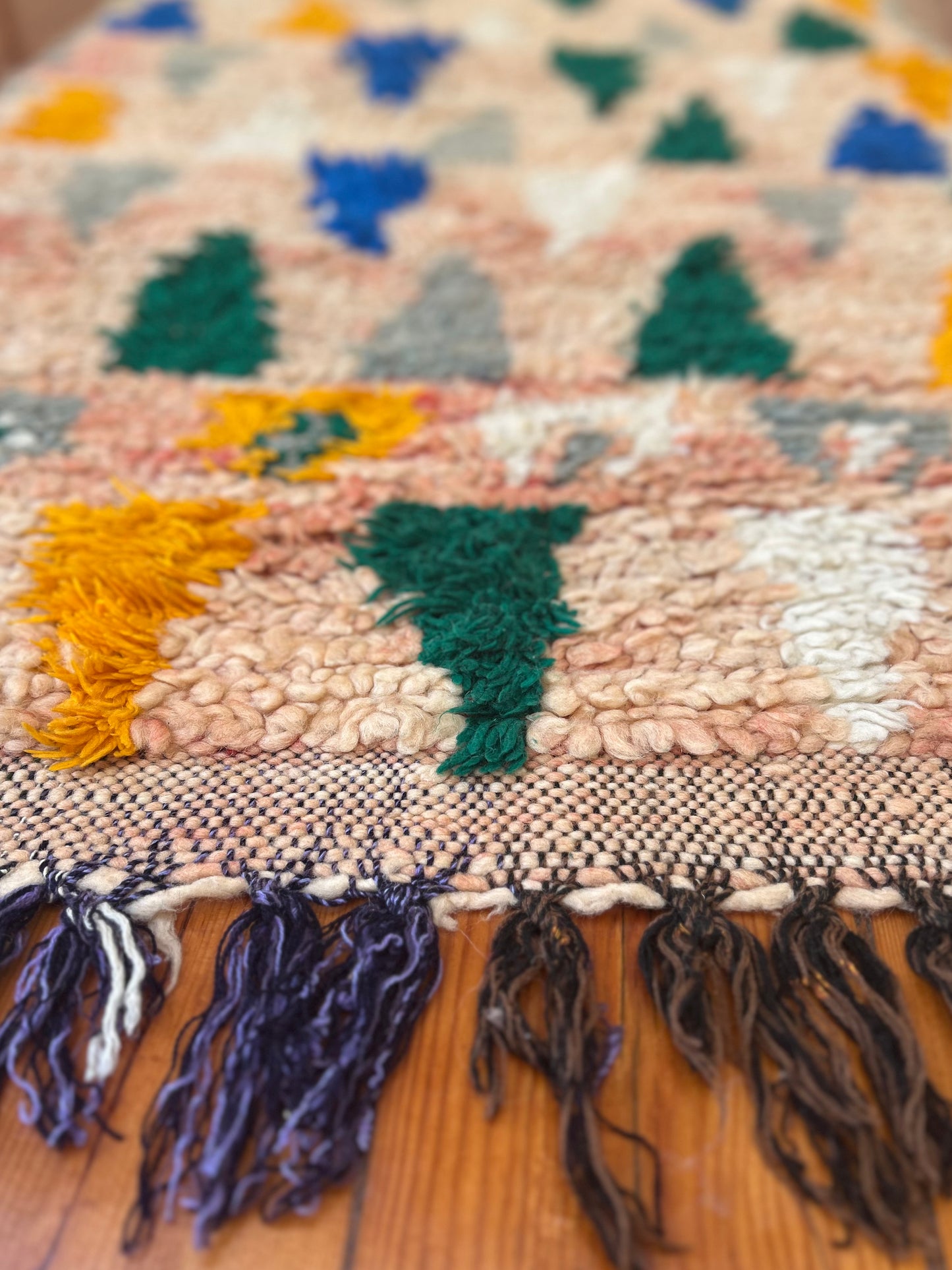 Multi Coloured Boujad Runner; 315 x 95 cm (Moroccan Berber Carpet)