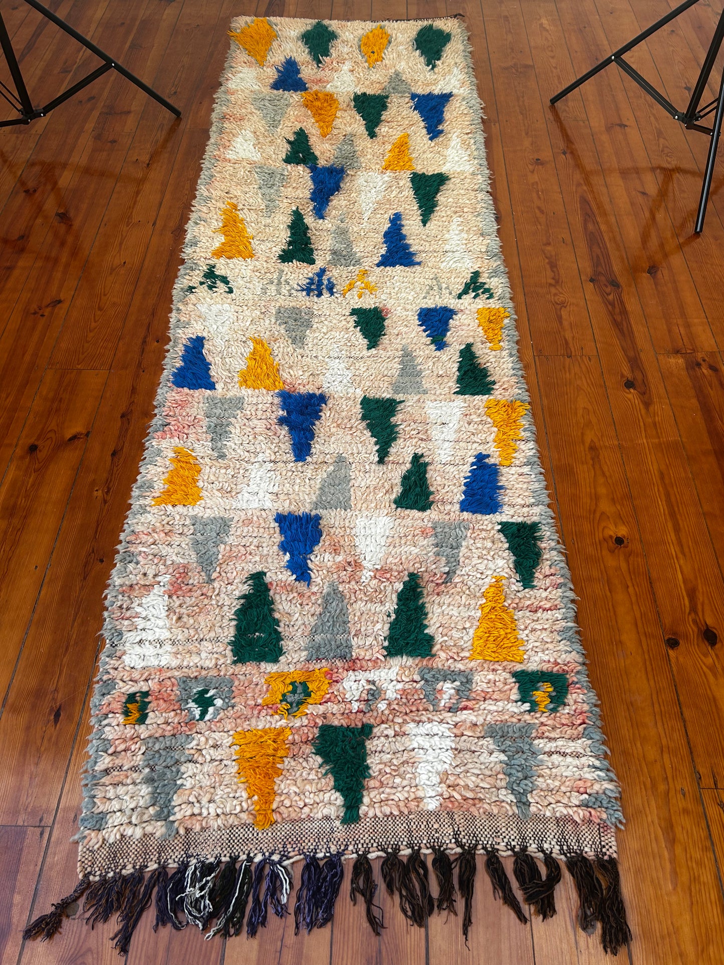 Multi Coloured Boujad Runner; 315 x 95 cm (Moroccan Berber Carpet)