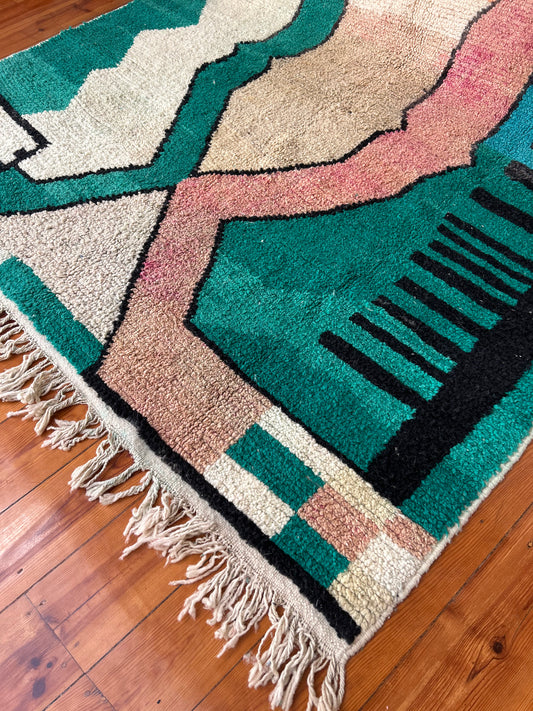 Boujad Turquoise Abstract Moroccan Rug