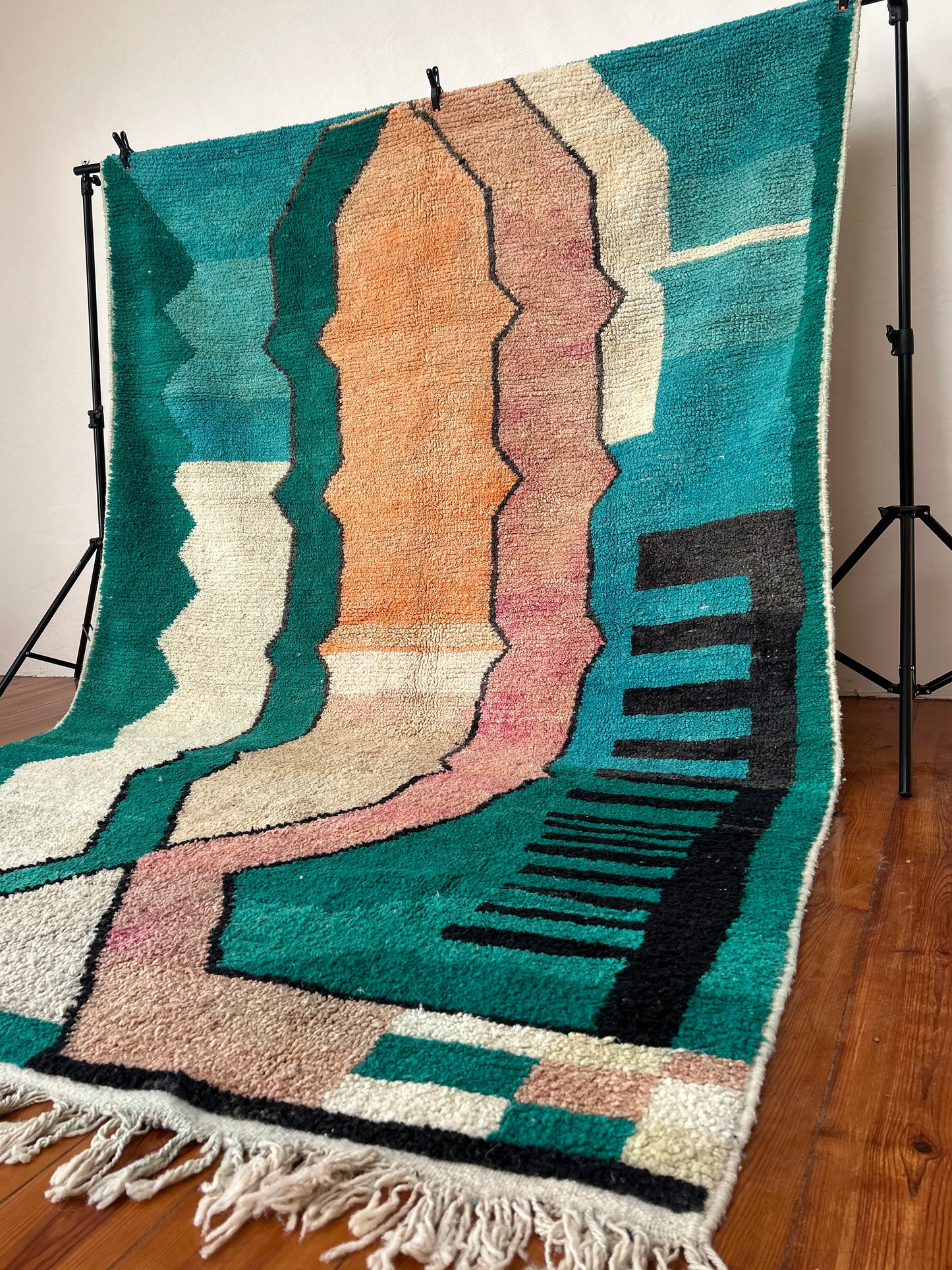 Boujad Turquoise Abstract Moroccan Rug