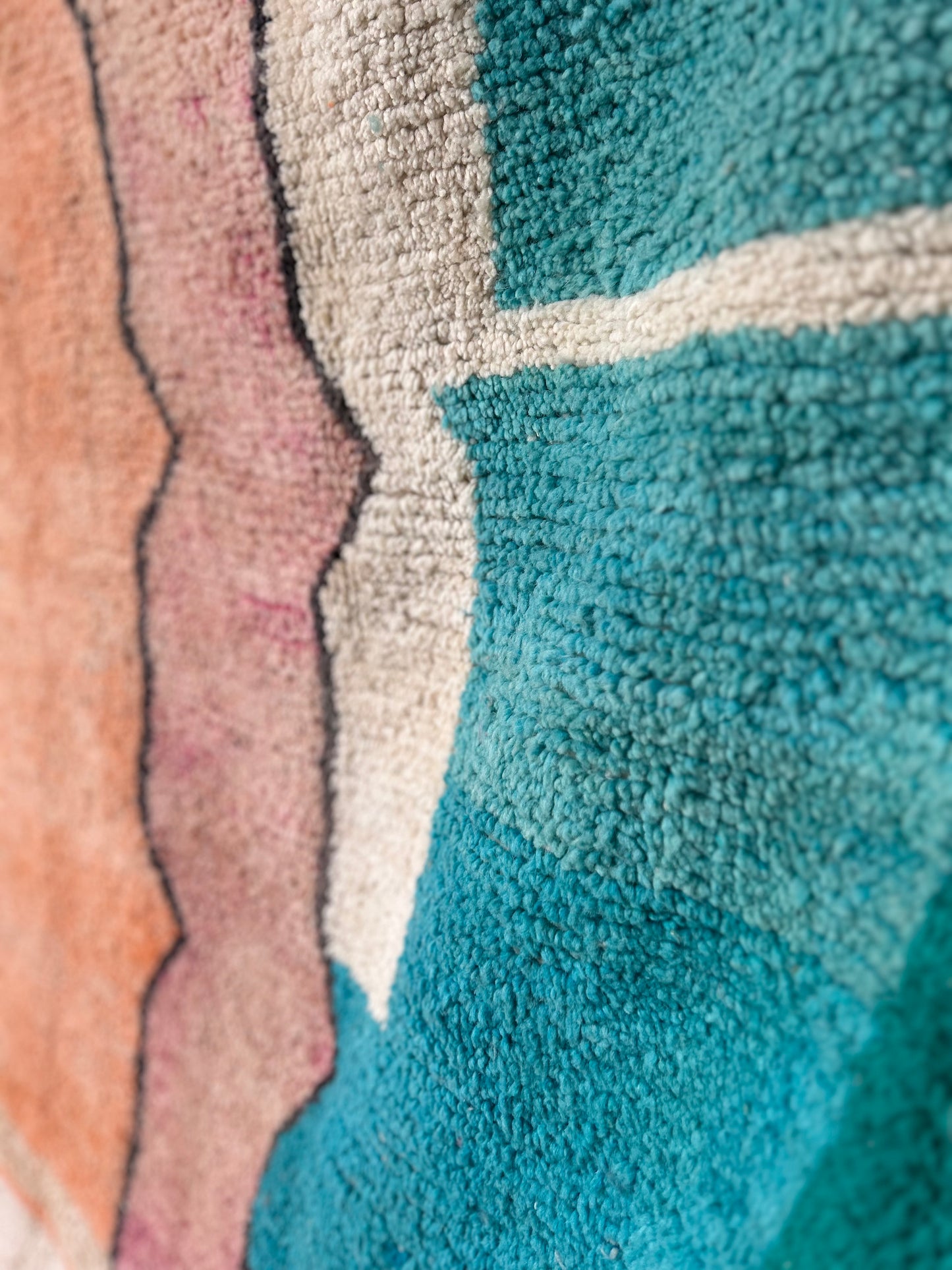 Boujad Turquoise Abstract Moroccan Rug