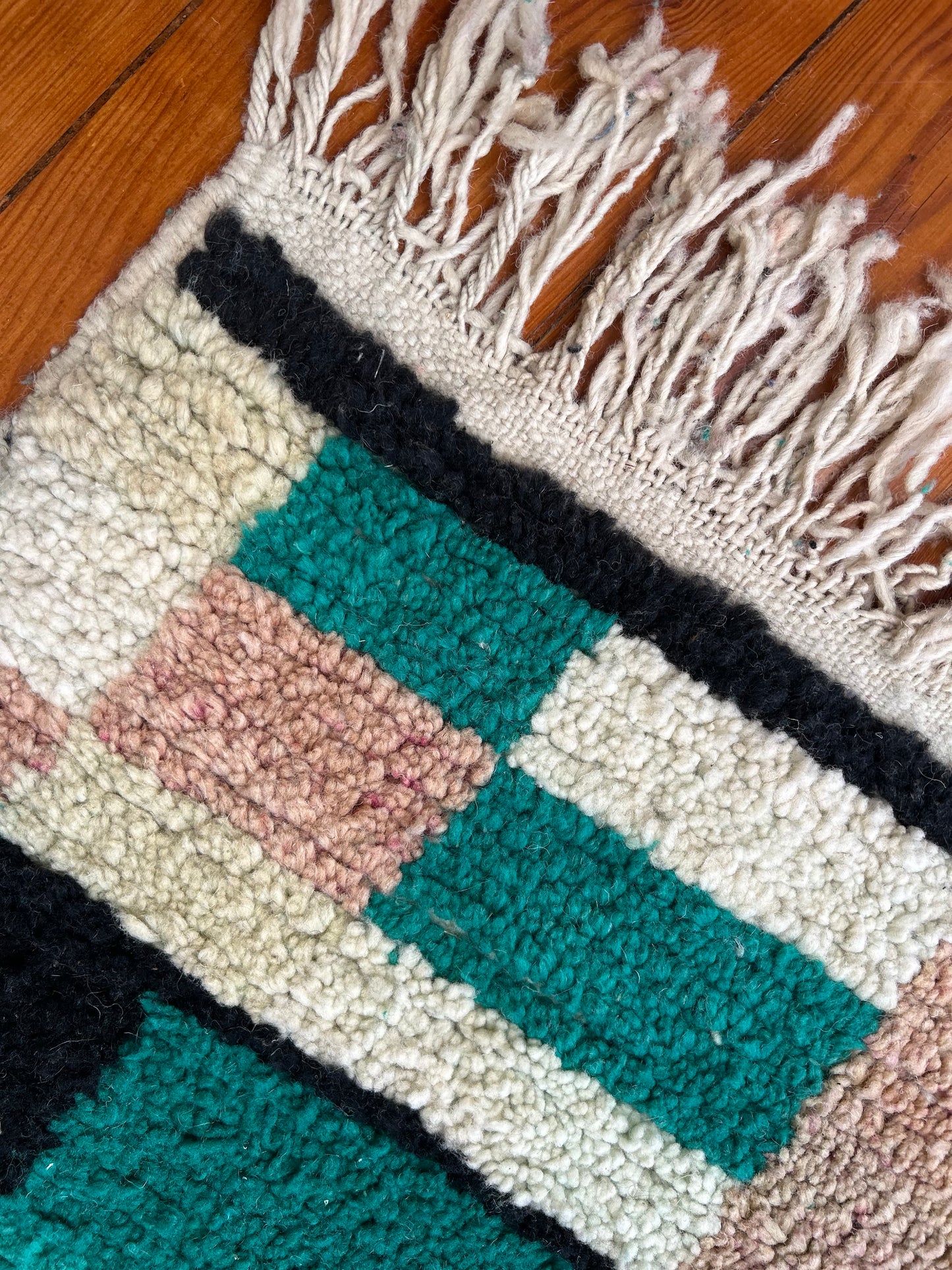 Boujad Turquoise Abstract Moroccan Rug