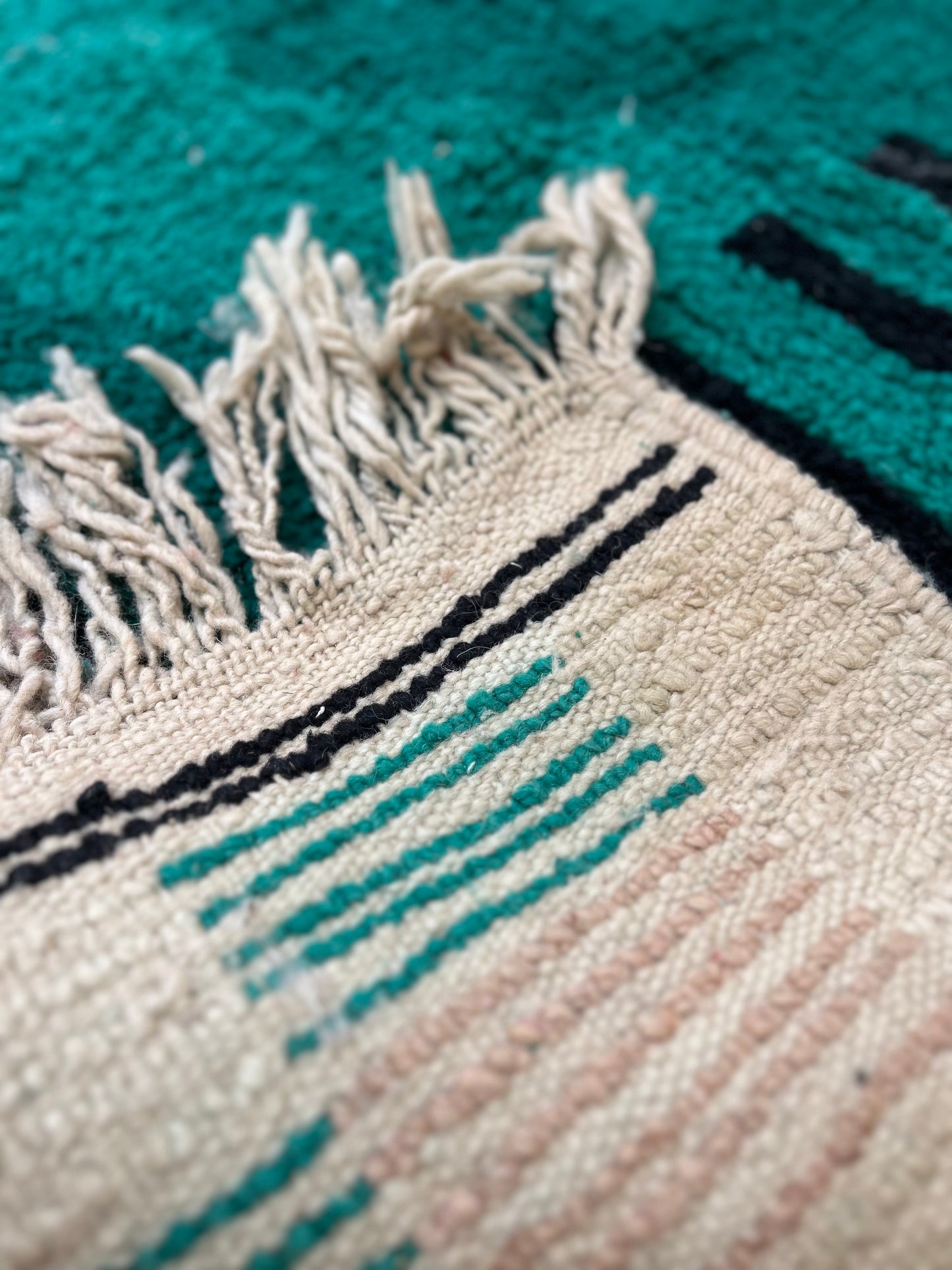 Boujad Turquoise Abstract Moroccan Rug
