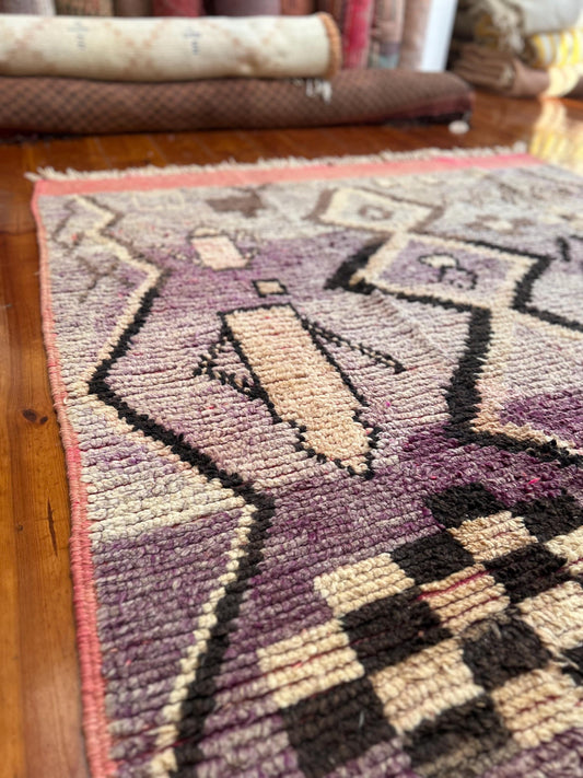Purple Moroccan Boujad Rug; 245 x 165 cm