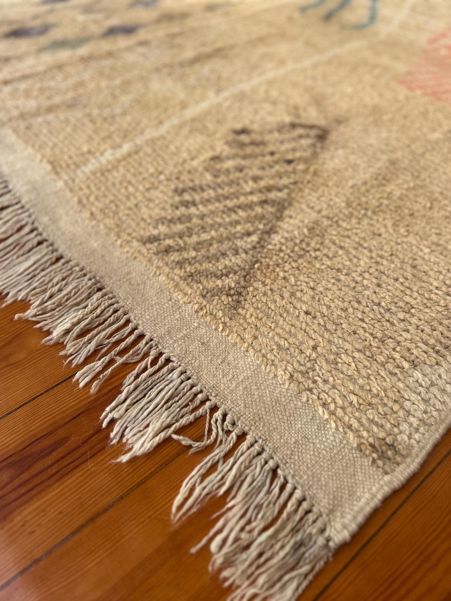 Cream Boujad Moroccan Handmade Rug; 280 x 185 cm (Berber Carpet)