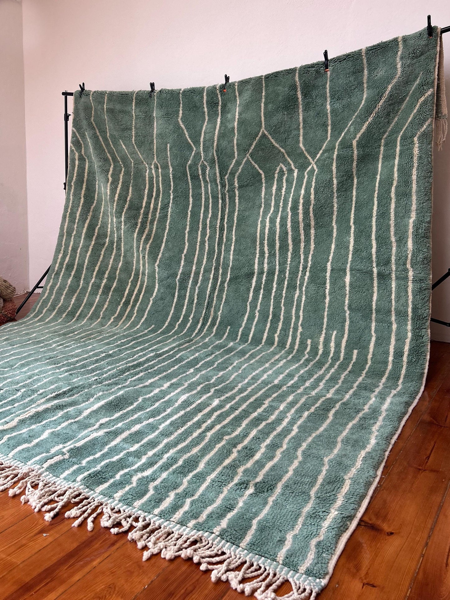 Green Beni Mrirt Moroccan Rug Berber Carpet Tapis