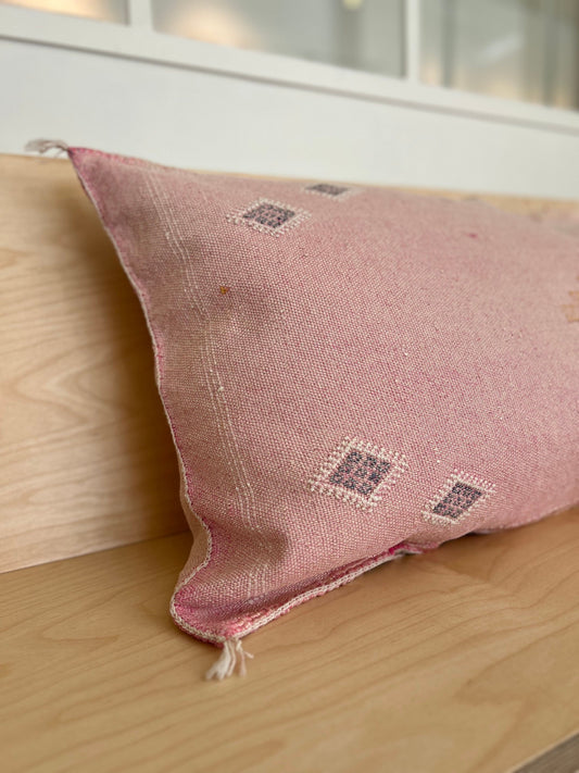 Desert Pink Large Cactus Silk Cushion Cover