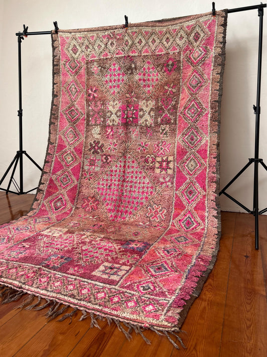Pink Beni Mguild Moroccan Rug
