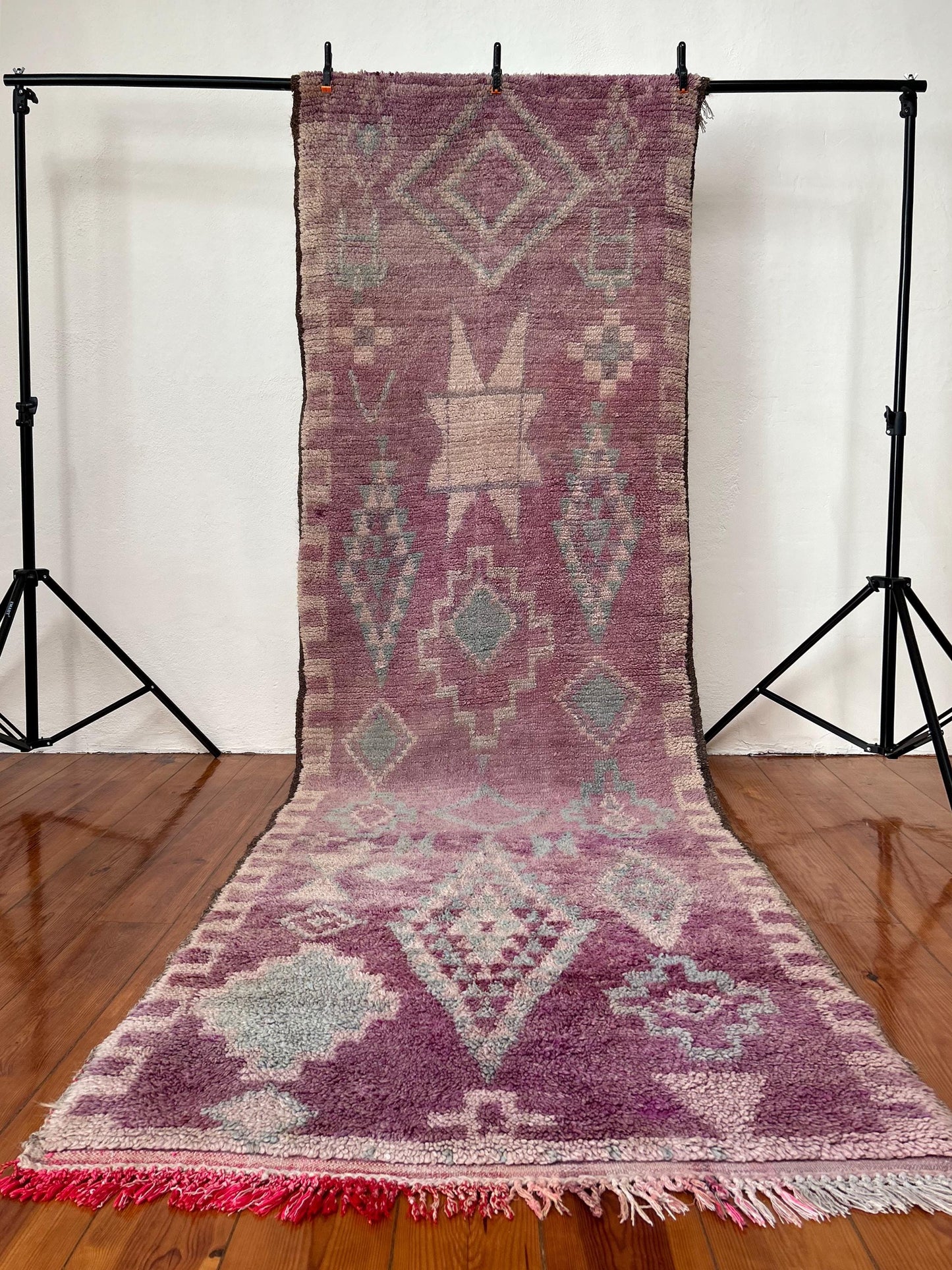 Purple Vintage Beni Mguild Runner; 310 x 108 cm (Moroccan Berber Carpet)