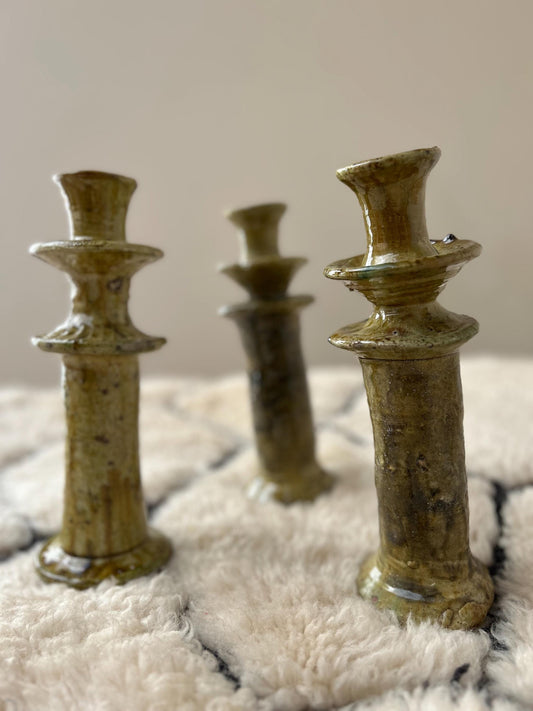 Tamegroute Green Ceramic Unquie Candle Stick