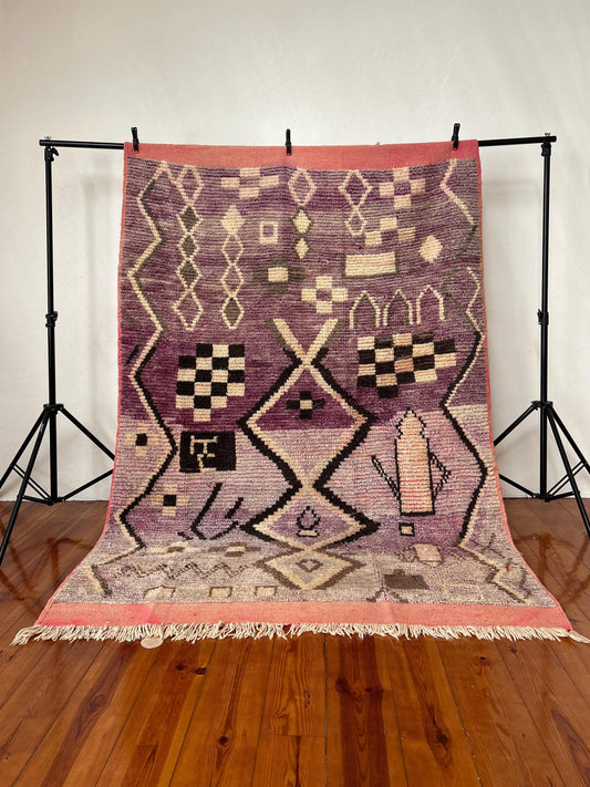 Purple Moroccan Boujad Rug; 245 x 165 cm