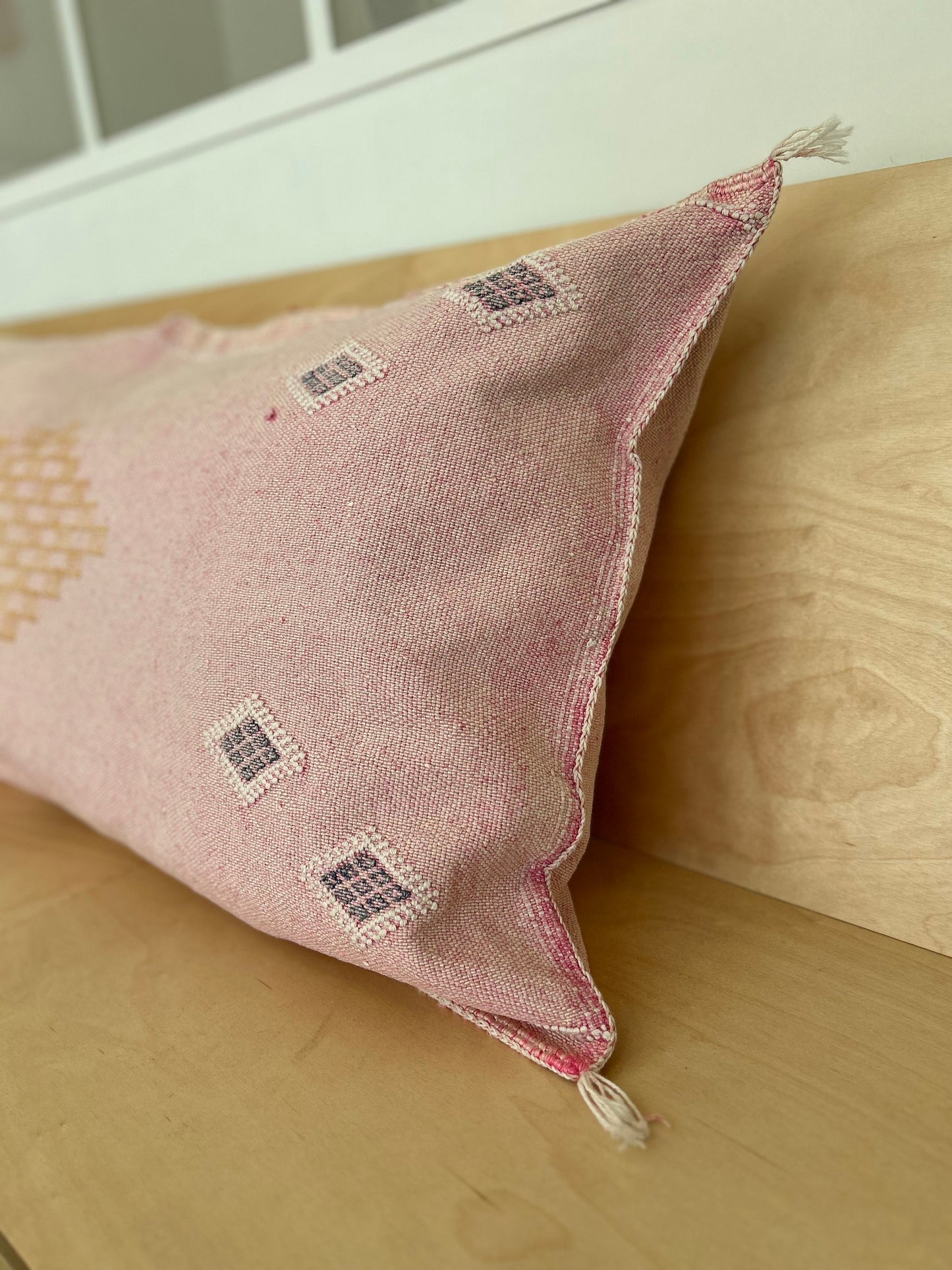 Desert Pink Large Cactus Silk Cushion Cover