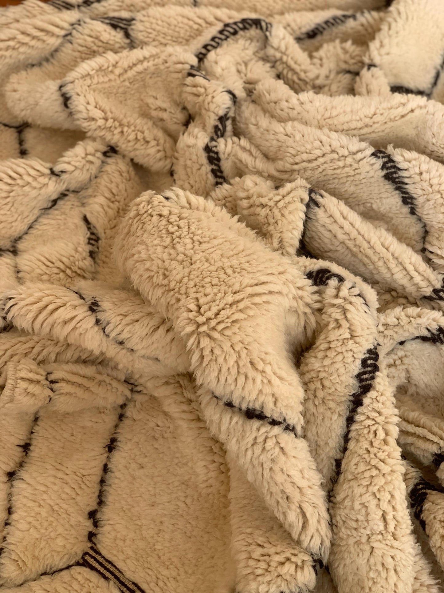 Luxury Cream Beni Mrirt Moroccan Rug