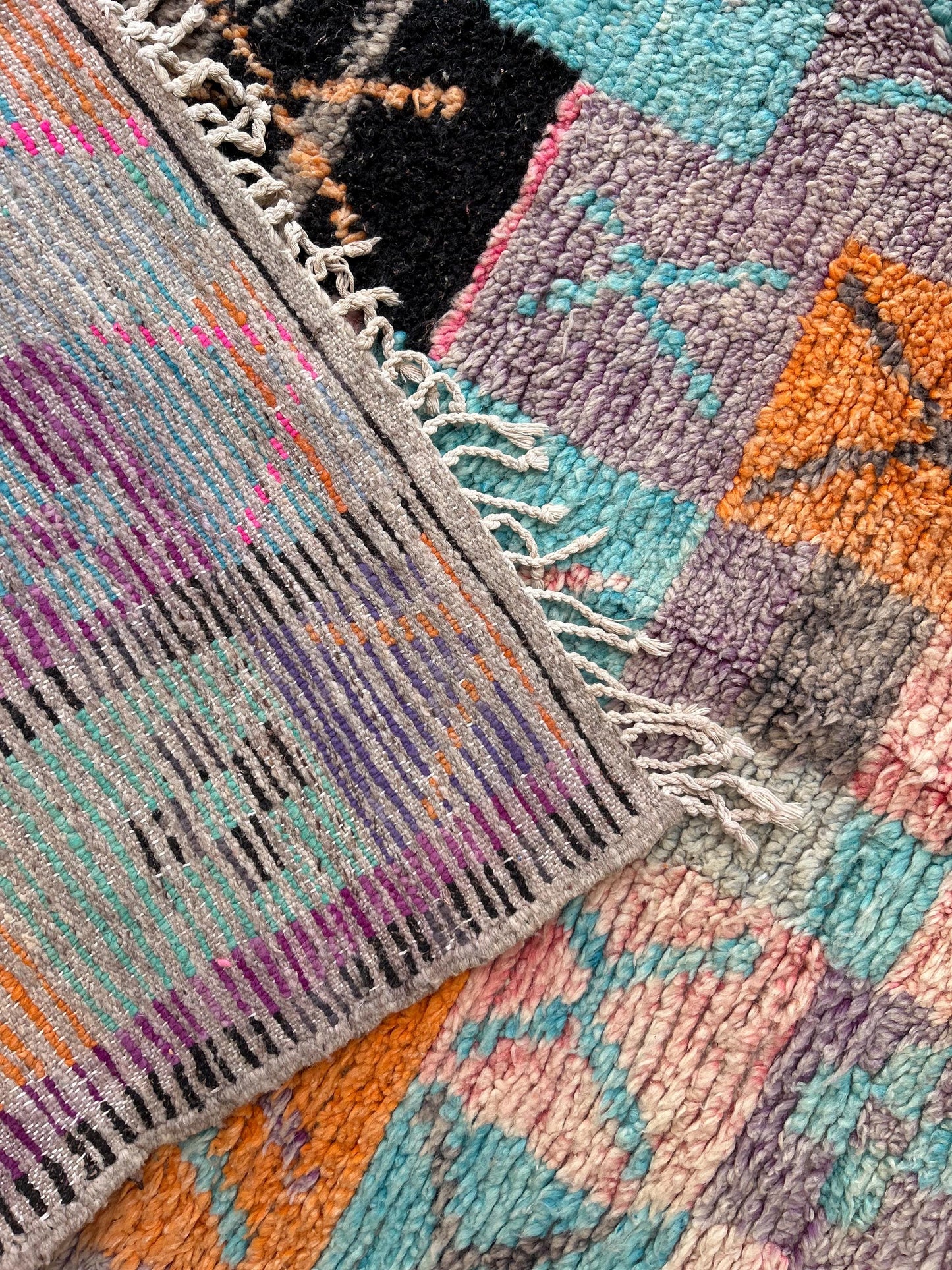 Multi-Coloured, Boujad Moroccan Handmade Rug; 300 x 200 cm (Berber Carpet)