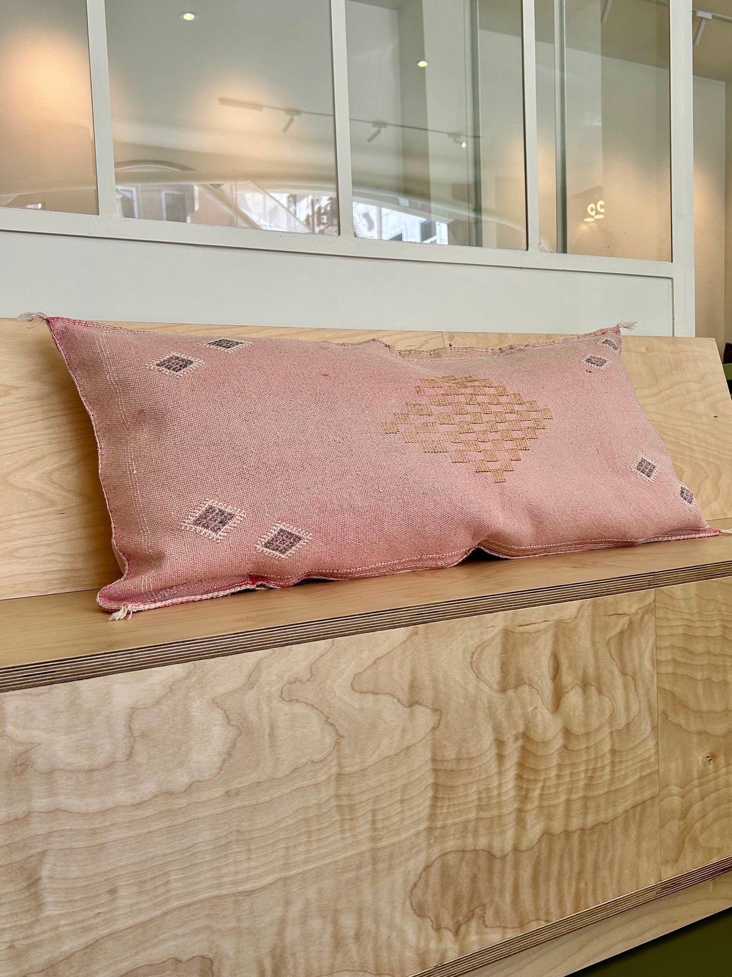 Desert Pink Large Cactus Silk Cushion Cover