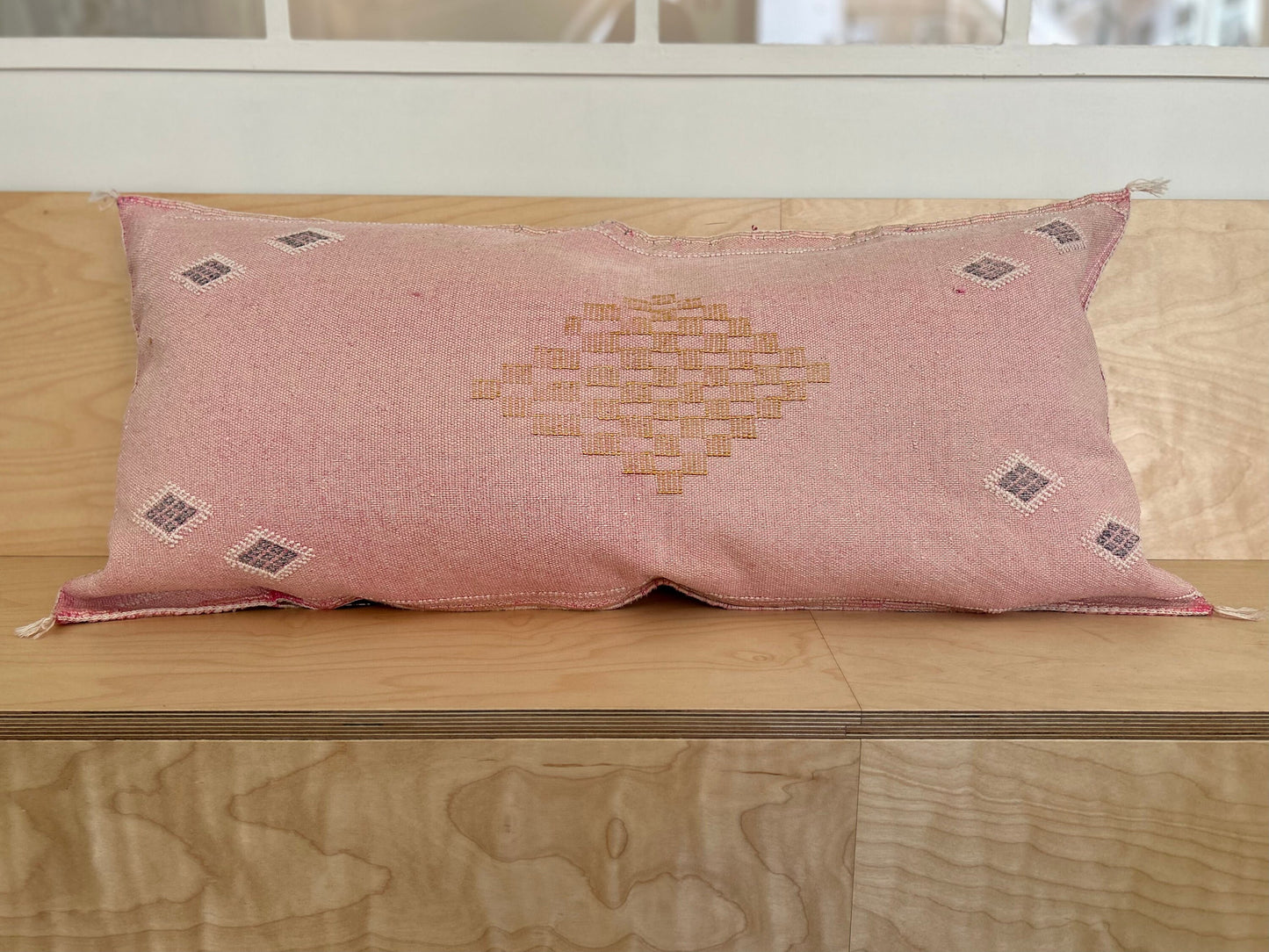 Desert Pink Large Cactus Silk Cushion Cover