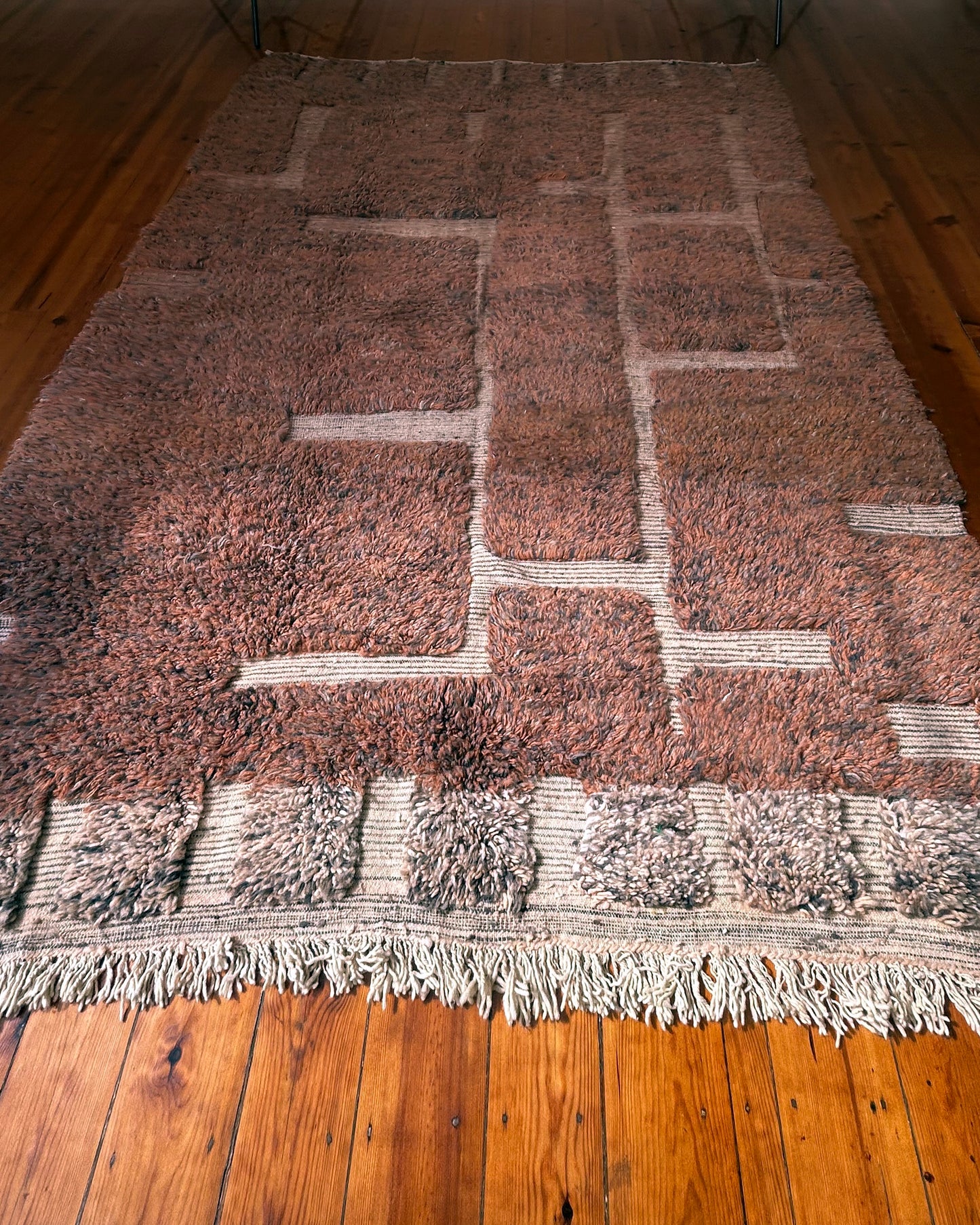 Brown Boujad Moroccan Rug; 300 x 210 cm (Handmade Berber Carpet)