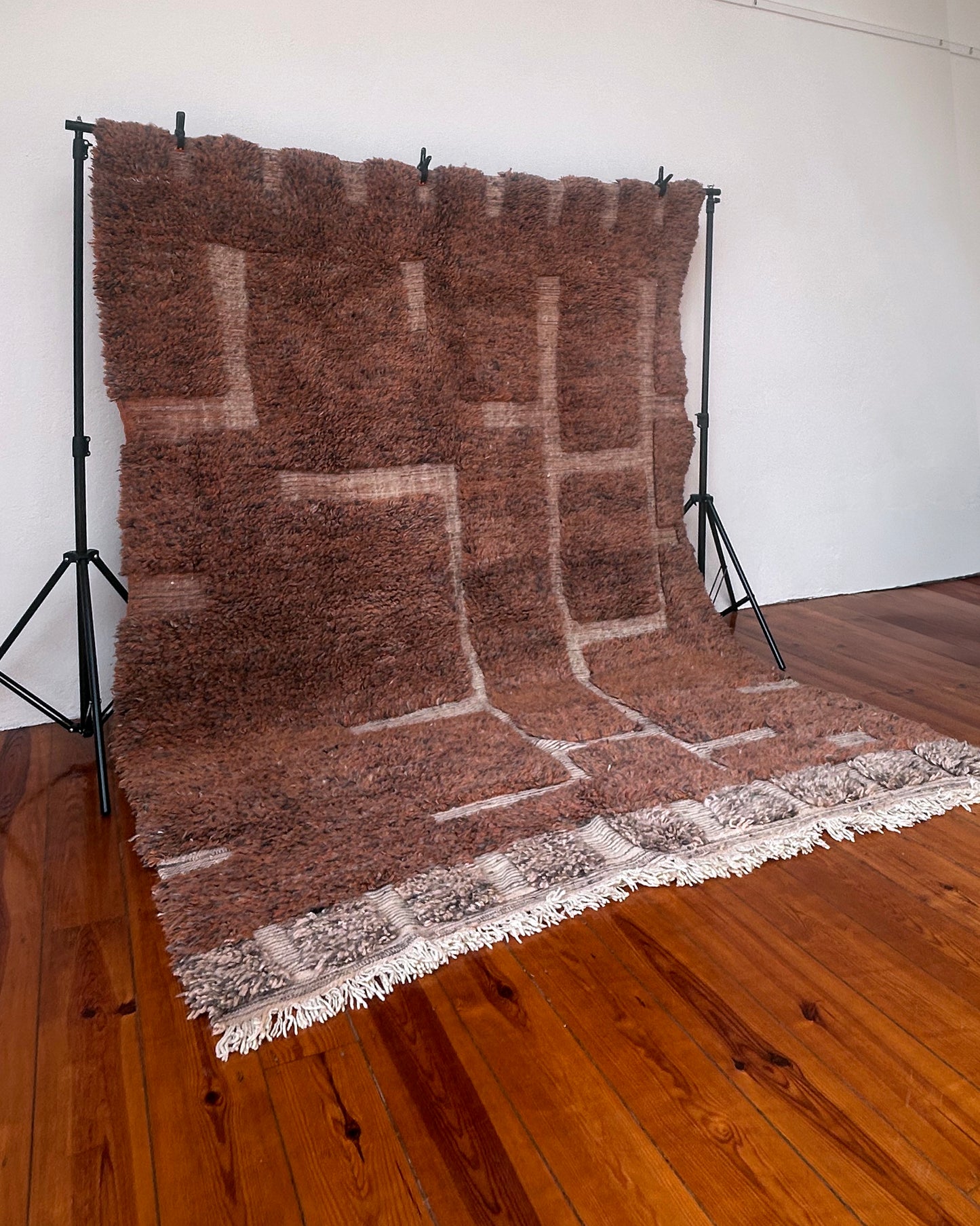 Brown Boujad Moroccan Rug; 300 x 210 cm (Handmade Berber Carpet)
