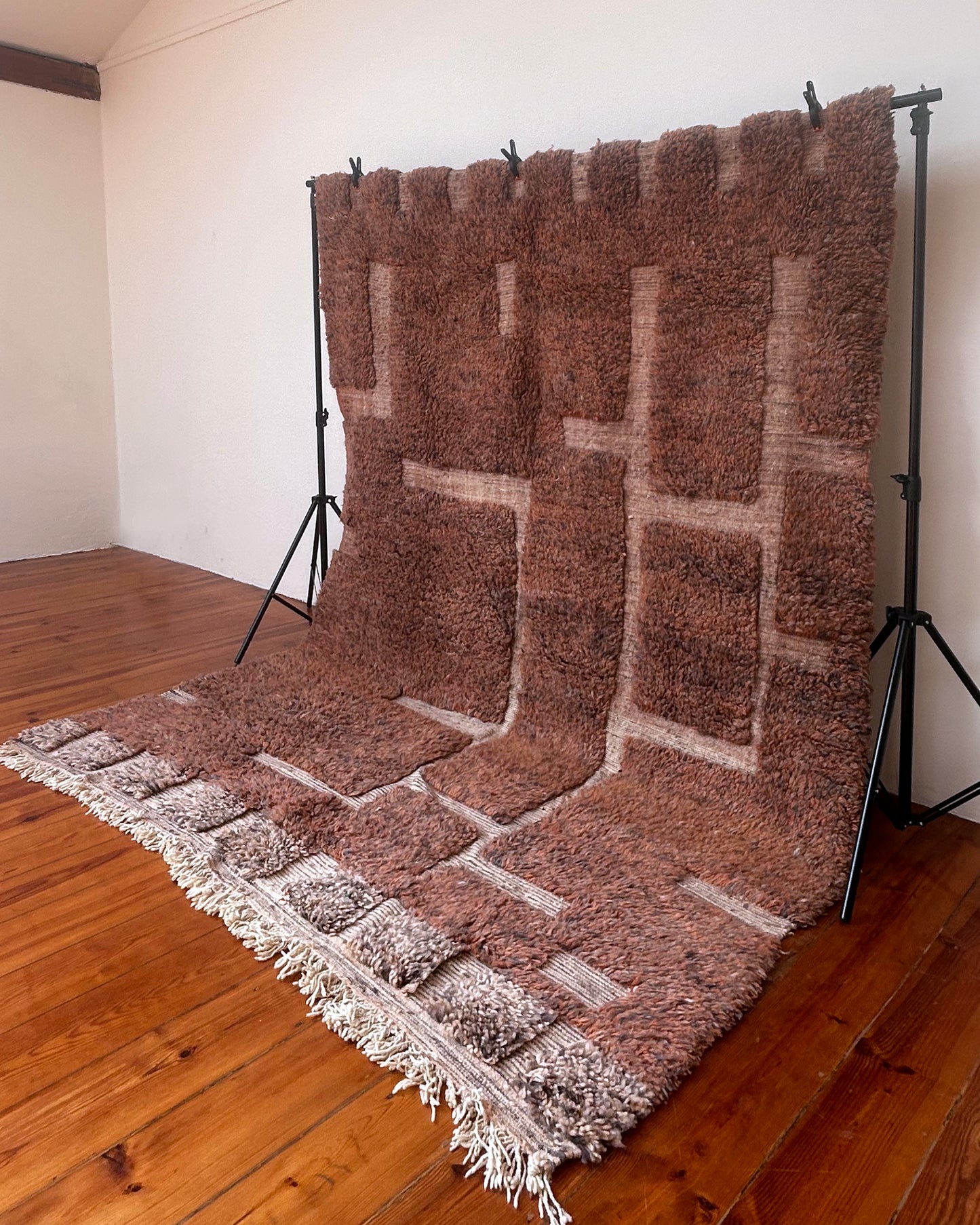 Brown Boujad Moroccan Rug; 300 x 210 cm (Handmade Berber Carpet)