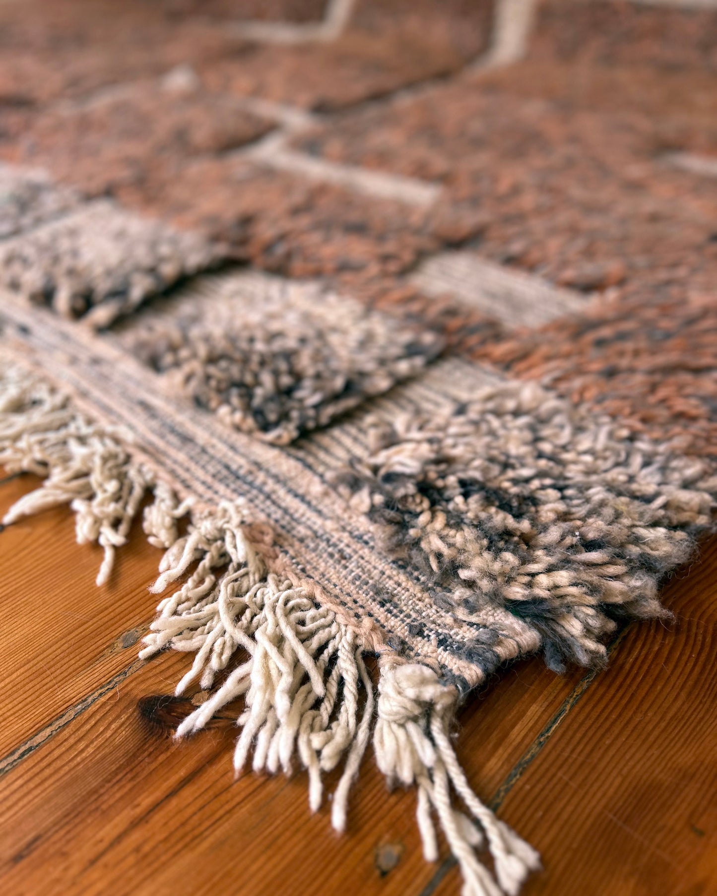 Brown Boujad Moroccan Rug; 300 x 210 cm (Handmade Berber Carpet)