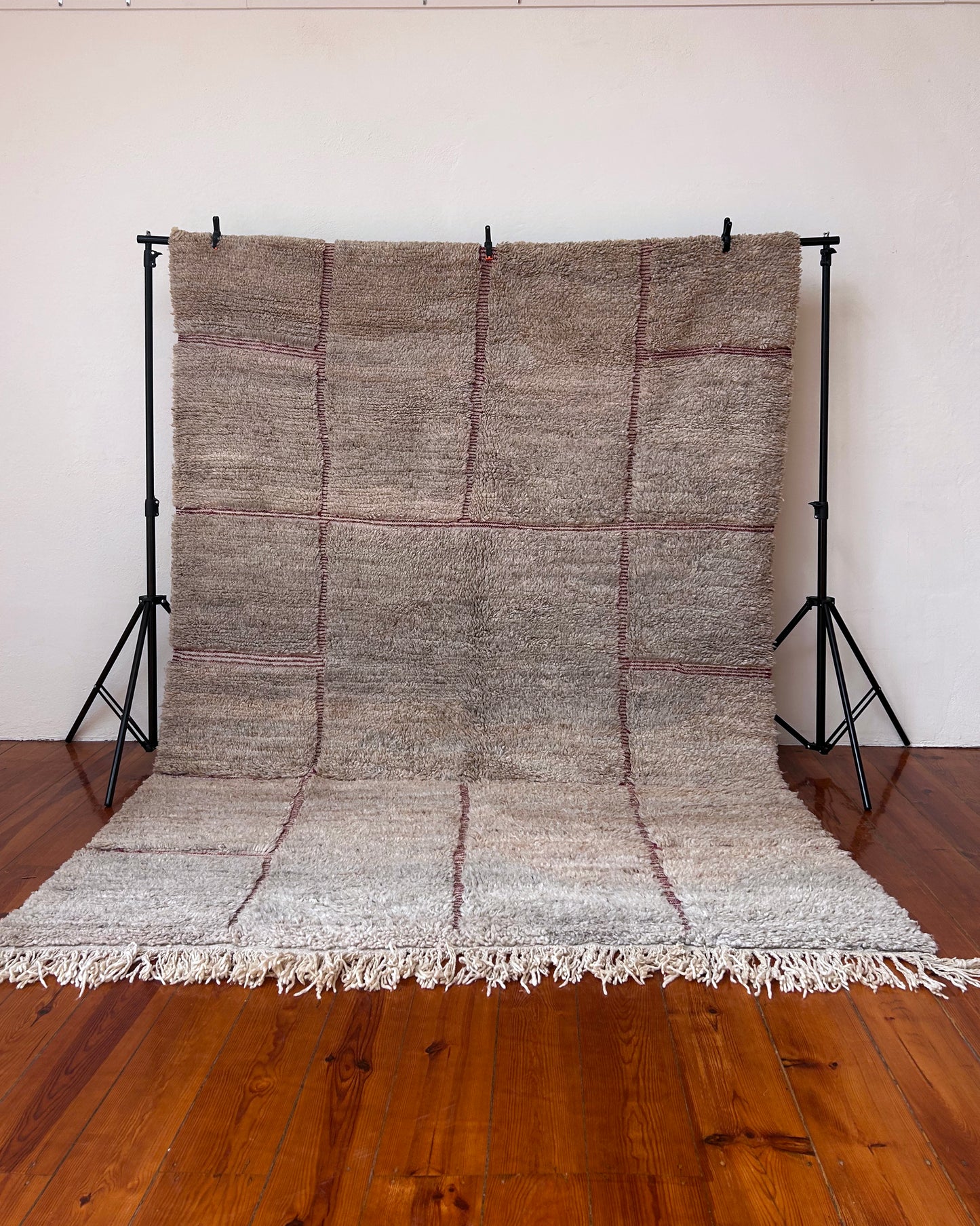 Grey Boujad Moroccan Rug; 300 x 200 cm (Handmade Berber Carpet)