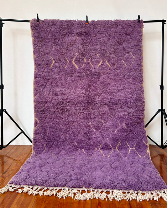 Purple Moroccan Boujad Rug; 250 x 150 cm (Berber Handmade Carpet)