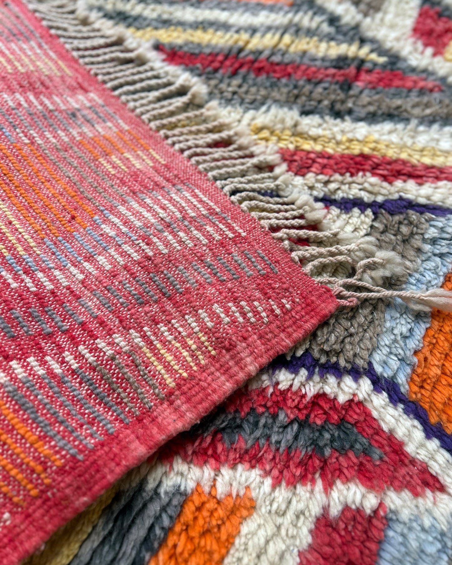 Multicoloured Moroccan Boujad Rug; 150  x 250 cm (Berber Handmade Carpet)