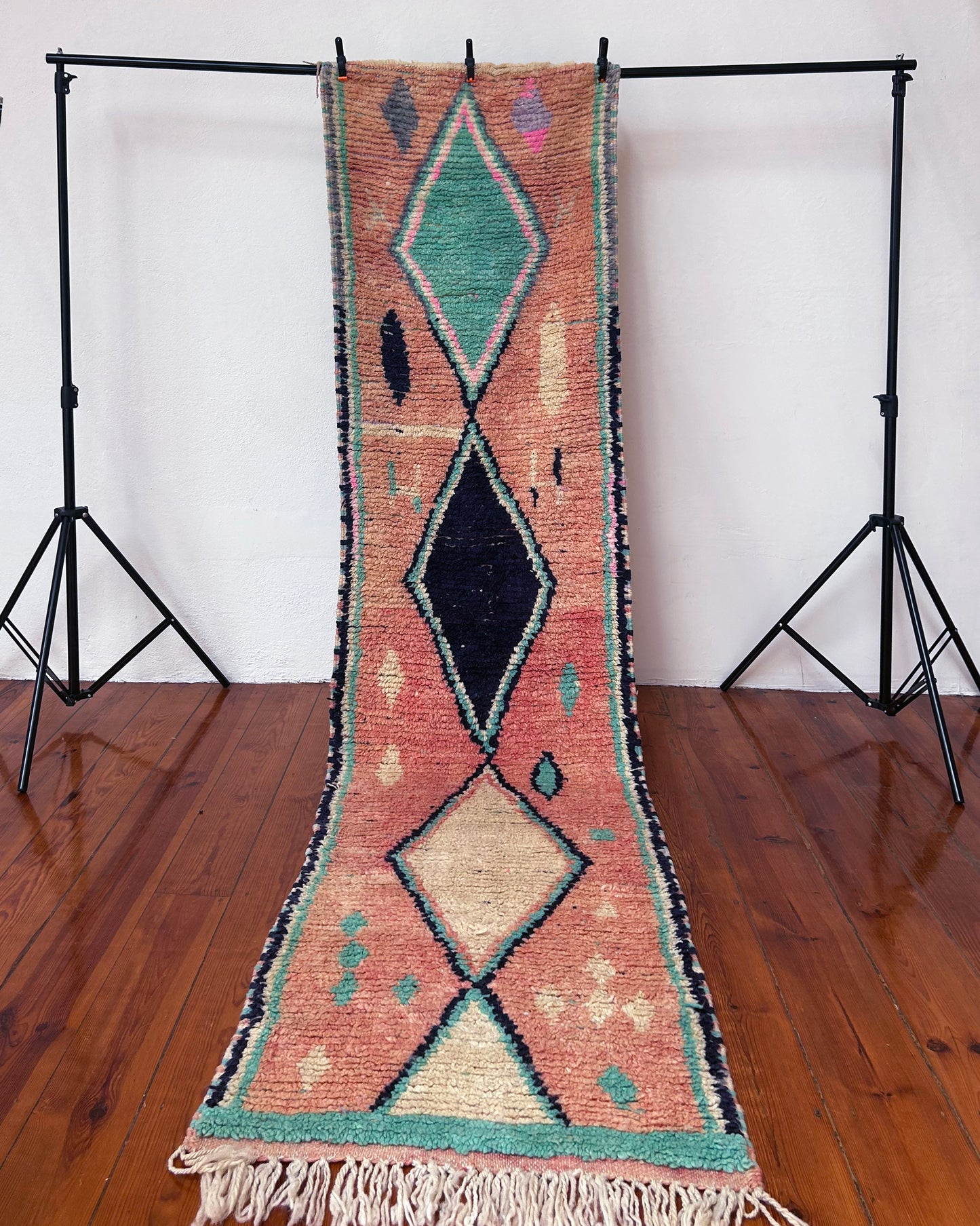 Diamond Boujad Runner; 300 x 76 cm (Moroccan Berber Carpet)