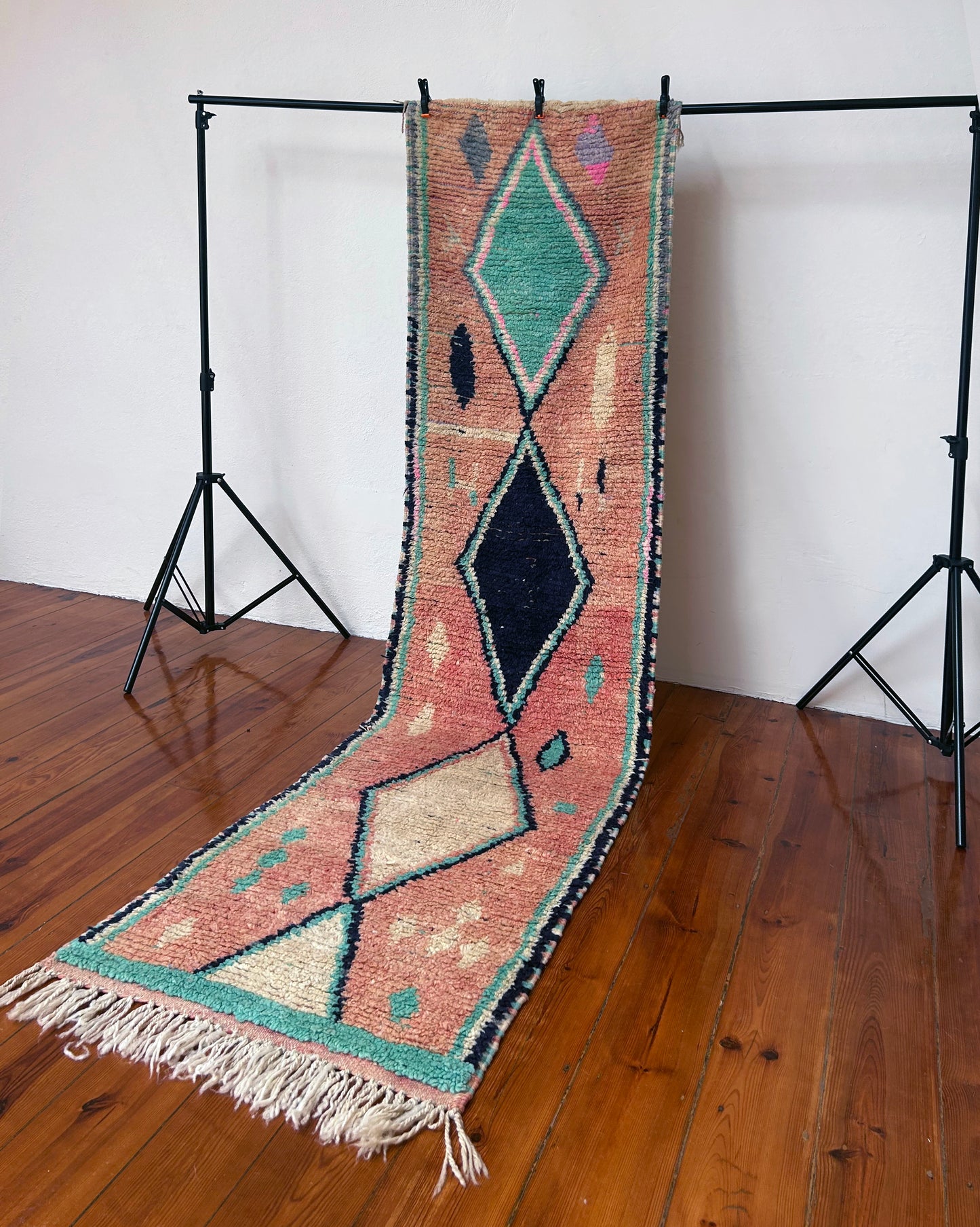 Diamond Boujad Runner; 300 x 76 cm (Moroccan Berber Carpet)